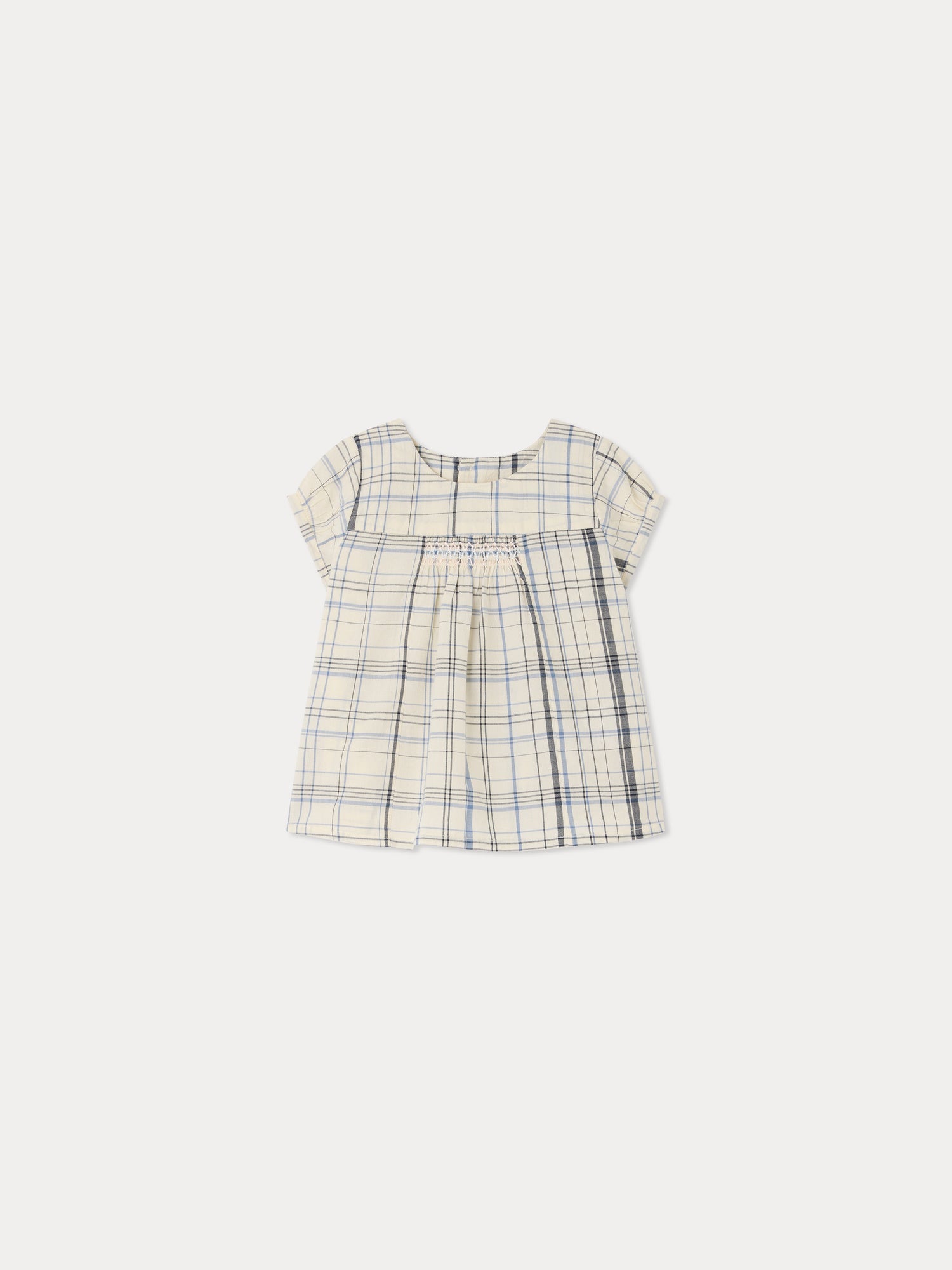 Nizon smocked checked blouse • ボンポワン公式オンラインストア