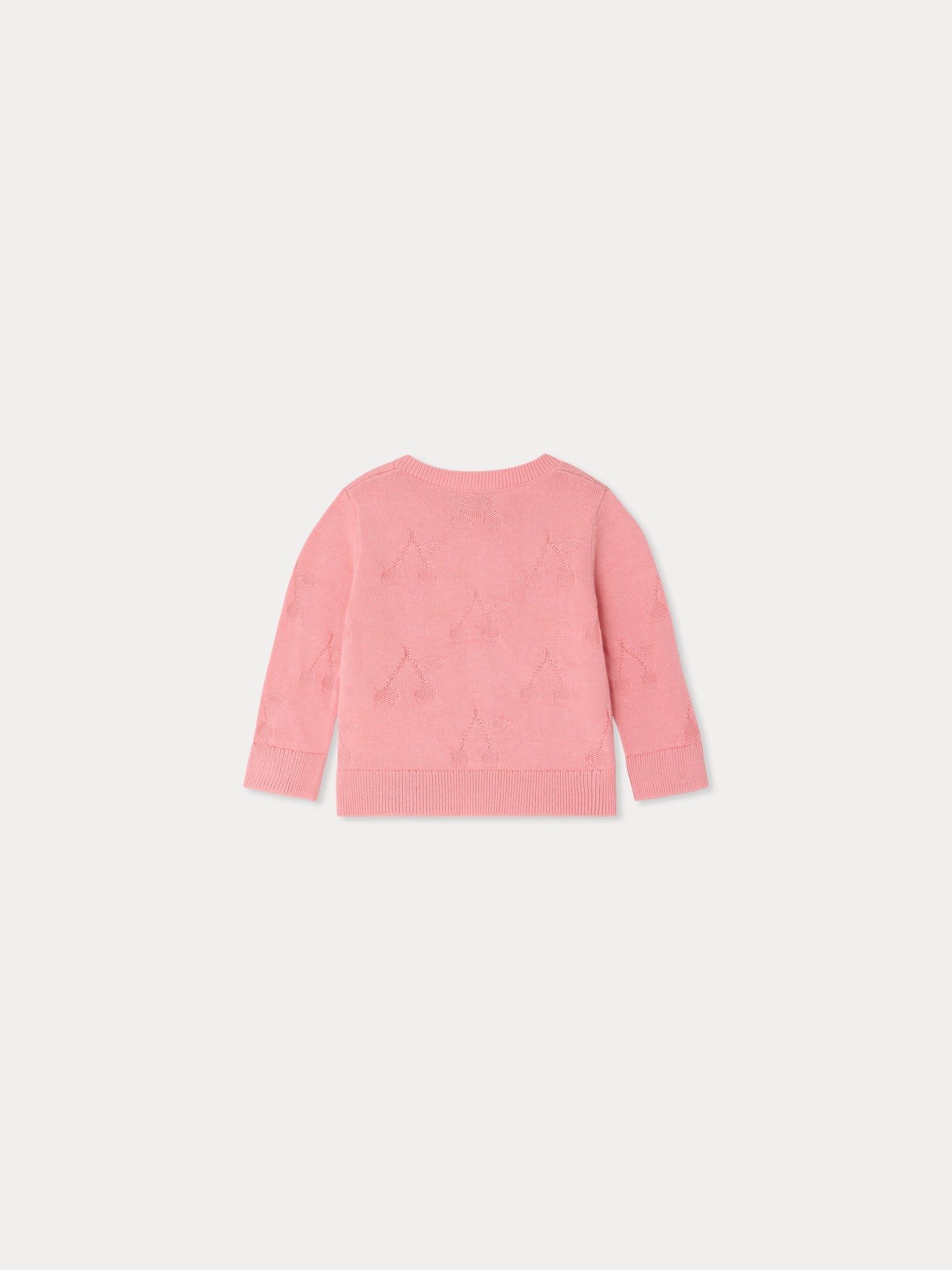Teyana cardigan with round neck and fancy cherry knit in organic