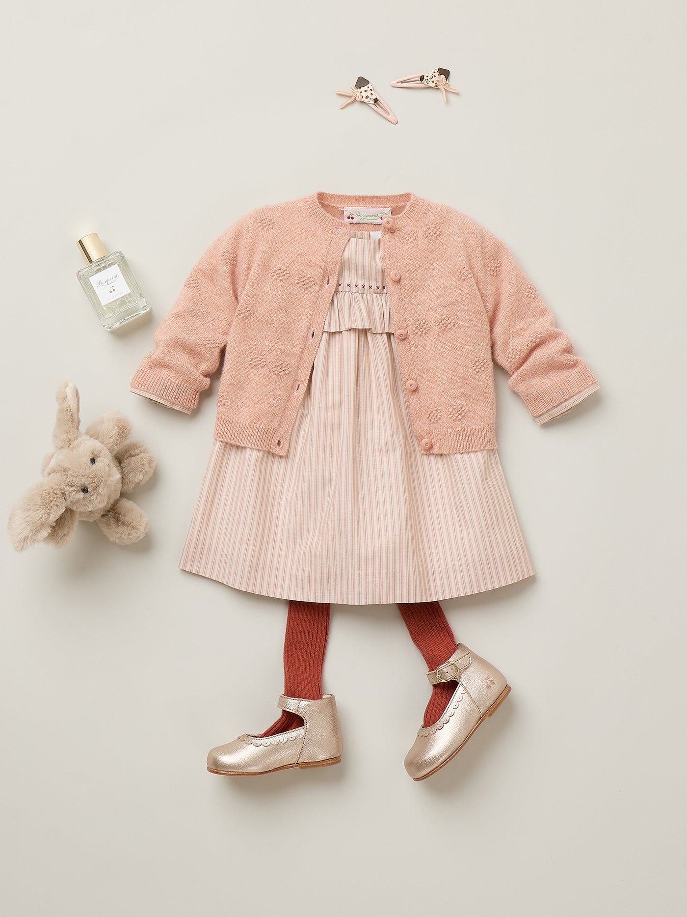 Tibile baby cardigan with cherries in cashmere
