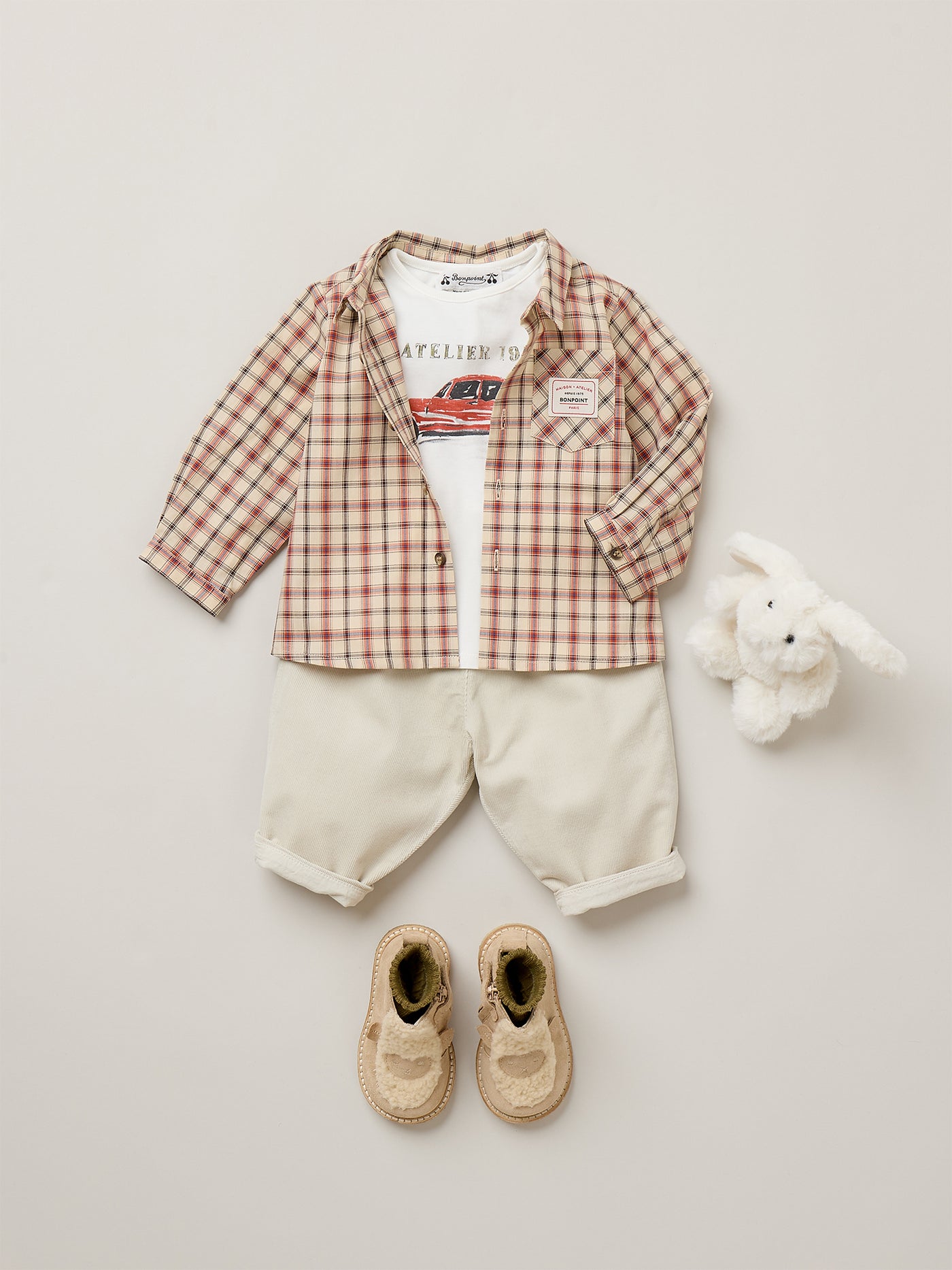 Tahsin baby t-shirt with car print in organic cotton