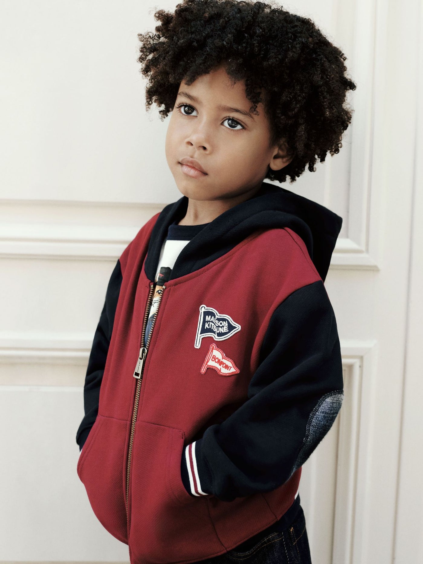 Bonpoint x Maison Kitsuné オーガニックコットン コラボジップパーカー