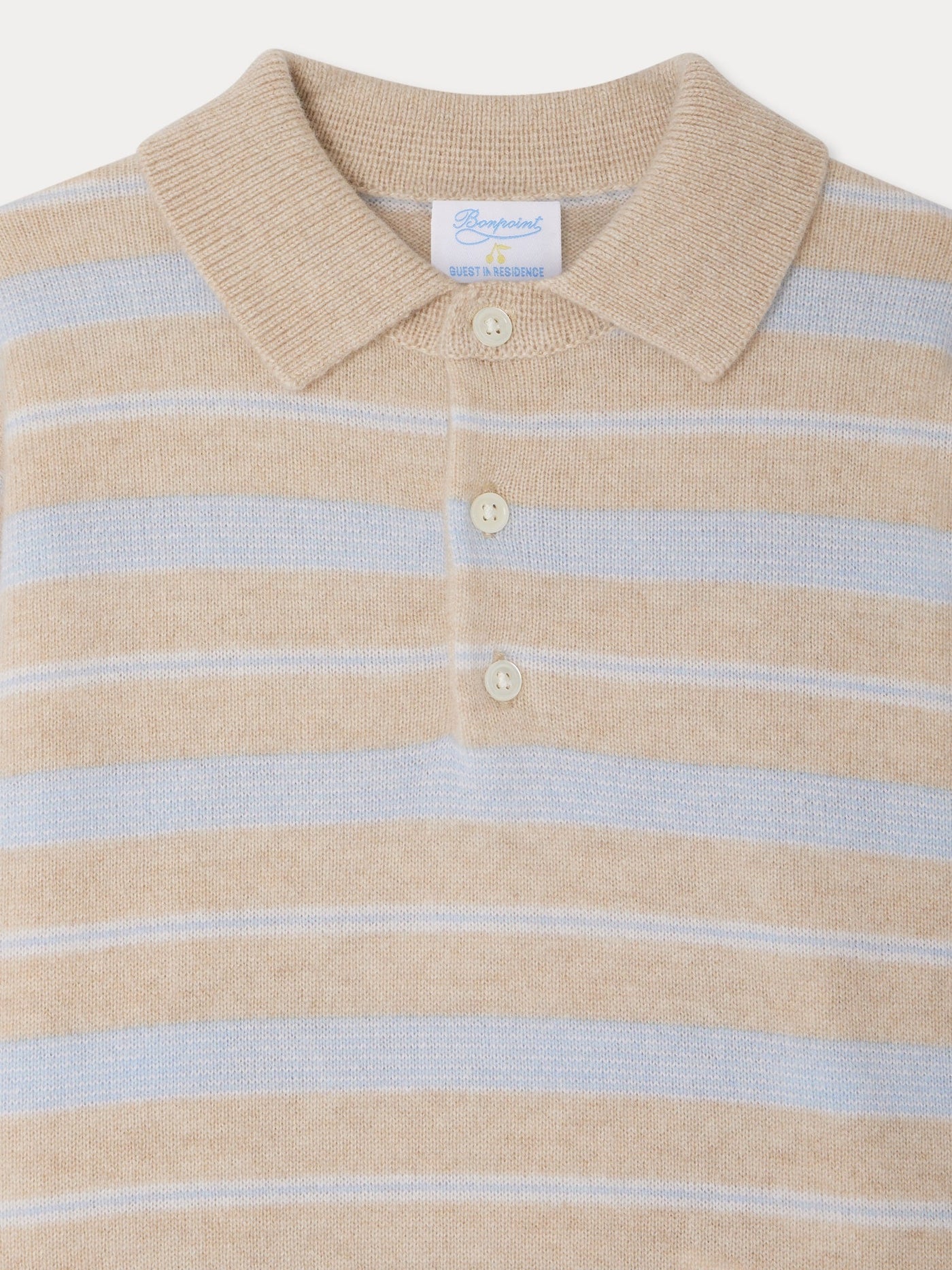 Bonpoint x Guest in Residence Louie unisex polo neck cashmere sweater in sand