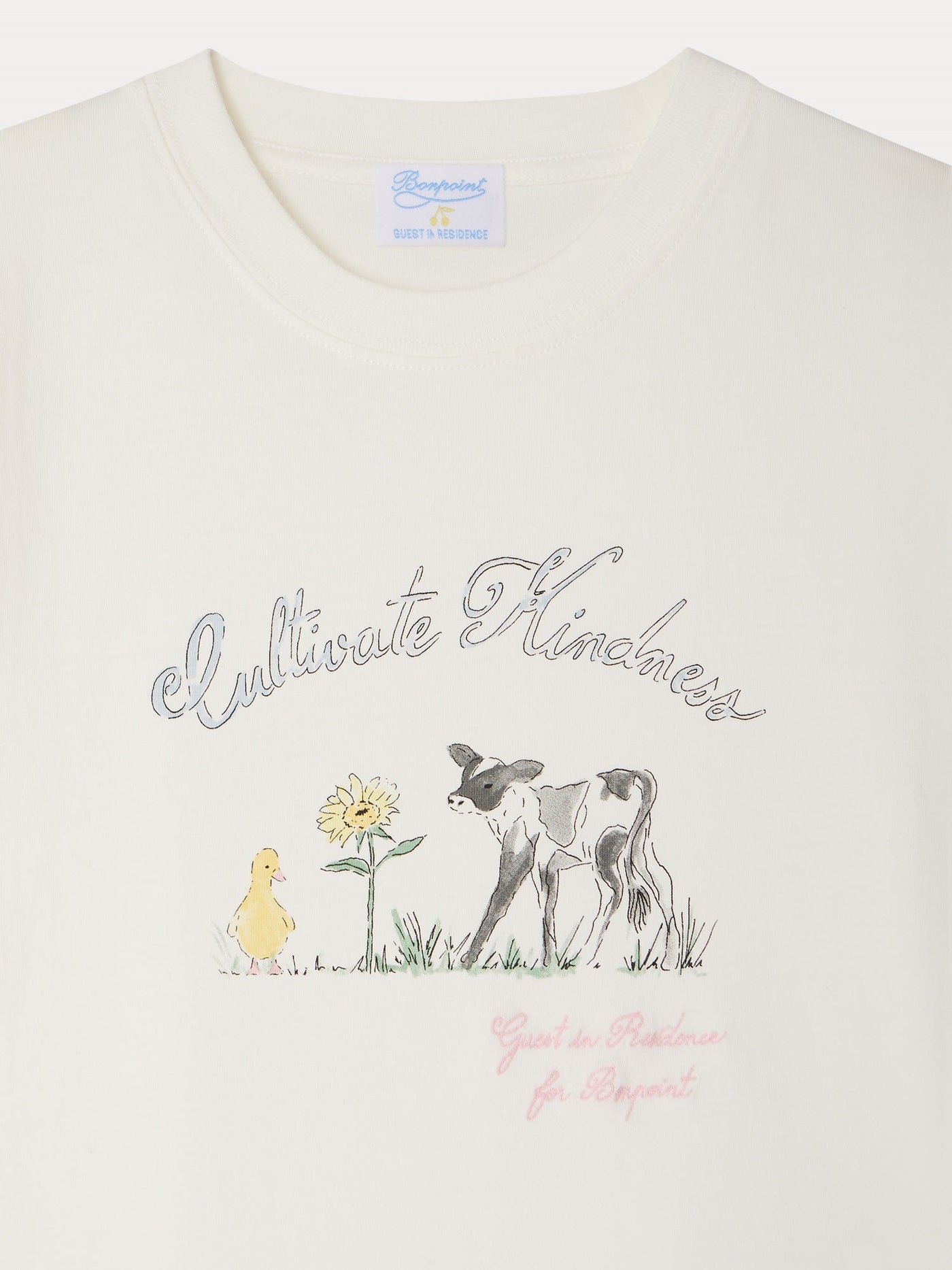Bonpoint x Guest in Residence ハンドドローイング ユニセックス オーガニックコットンTシャツ