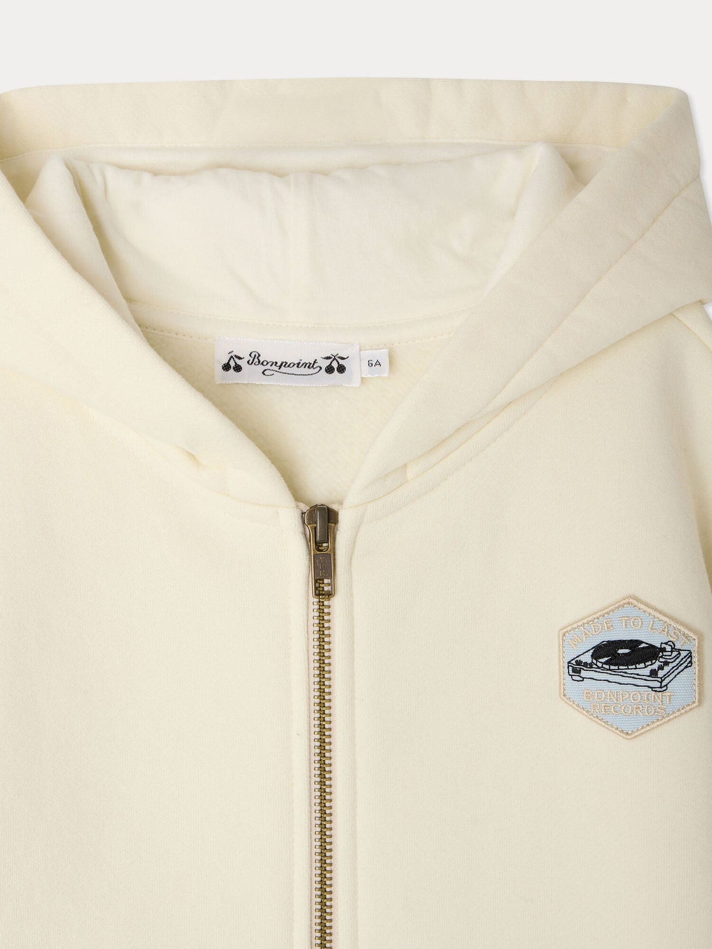 Elroy ecru hooded sweatshirt in organic cotton
