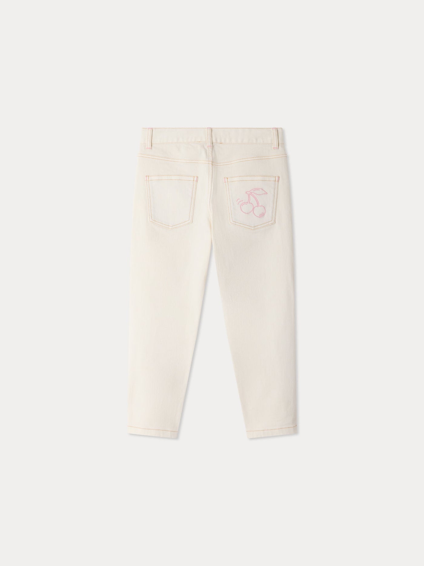 Eloha straight-leg denim trousers with embroidered patterns in organic cotton