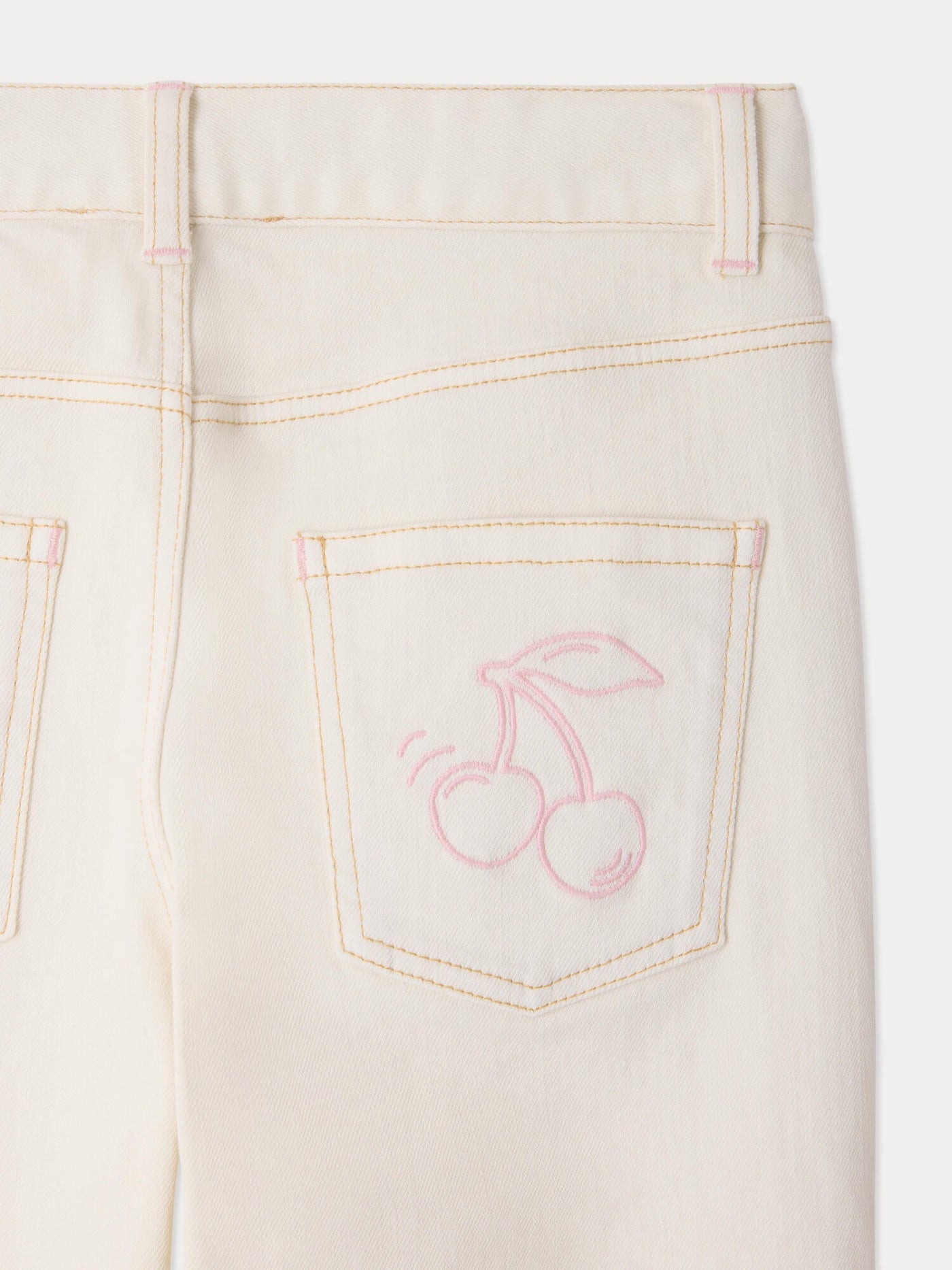 Eloha straight-leg denim trousers with embroidered patterns in organic cotton