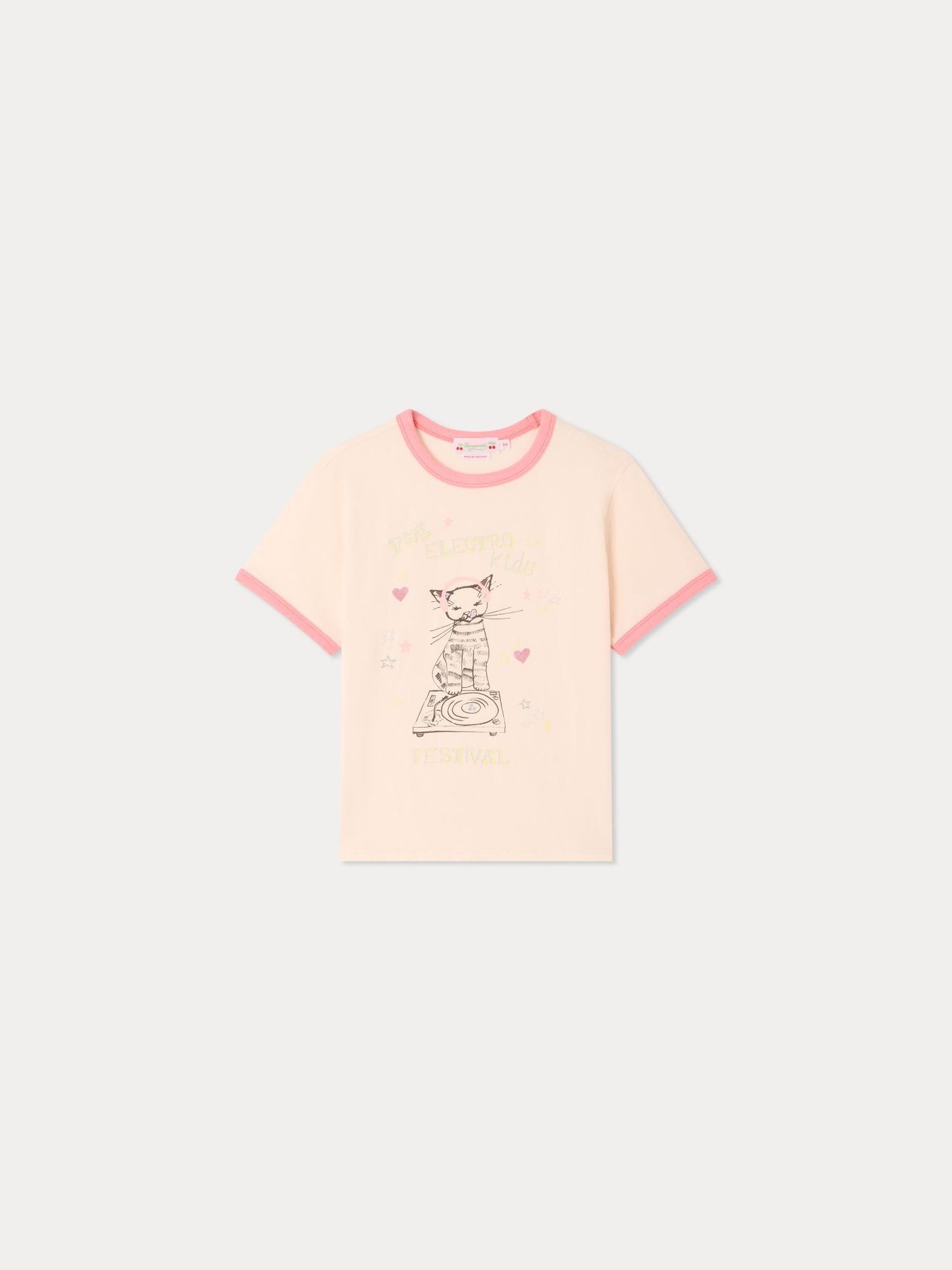 Akiva DJ cat print t-shirt in organic cotton