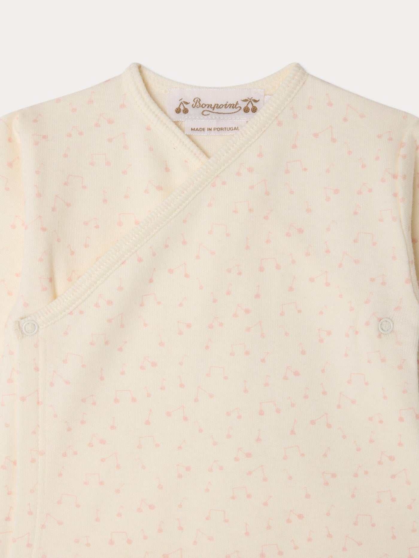 Timao set printed with cherries and musical notes in organic cotton