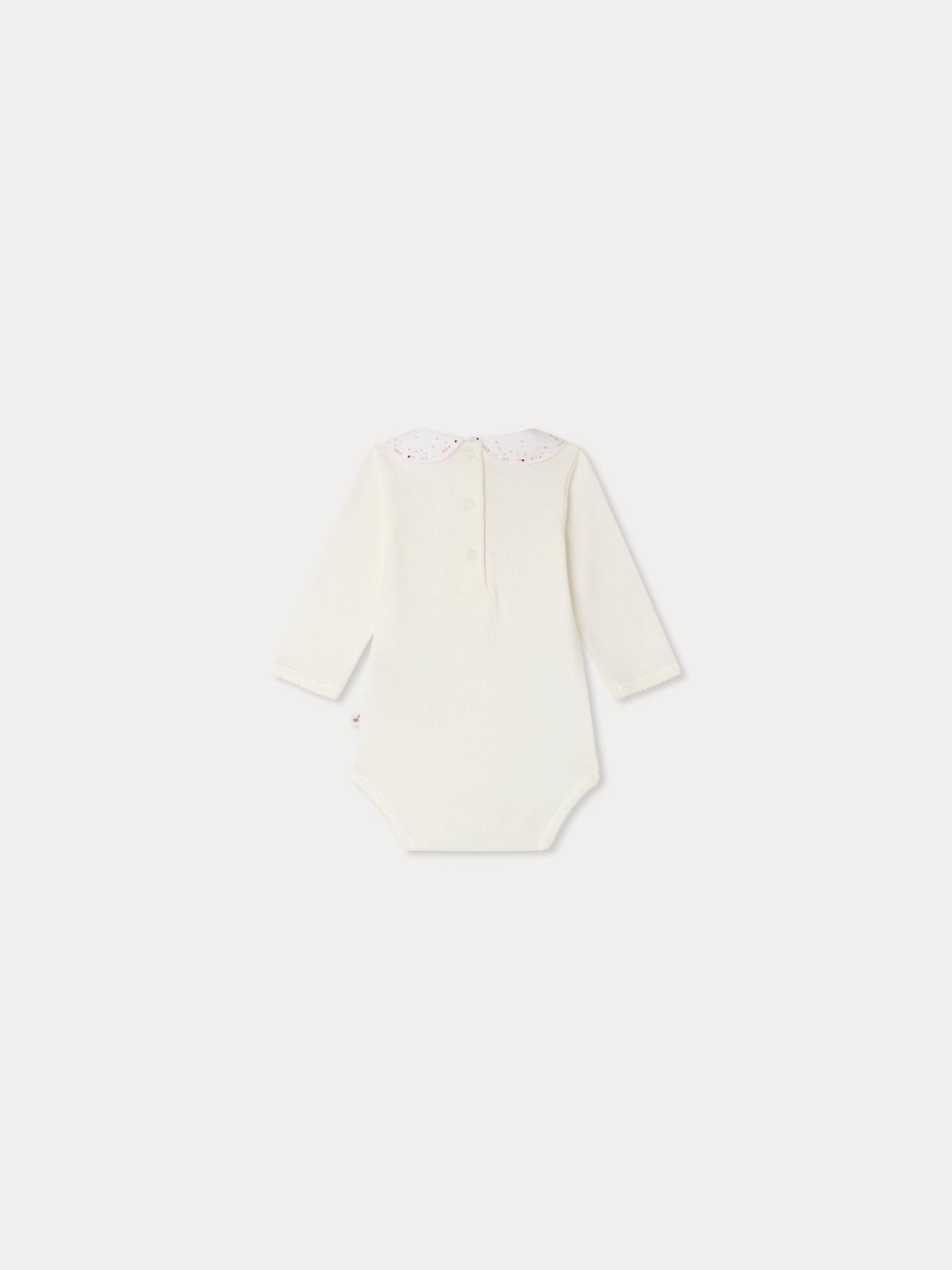 Cygne hand-embroidered polka dot bodysuit in organic cotton