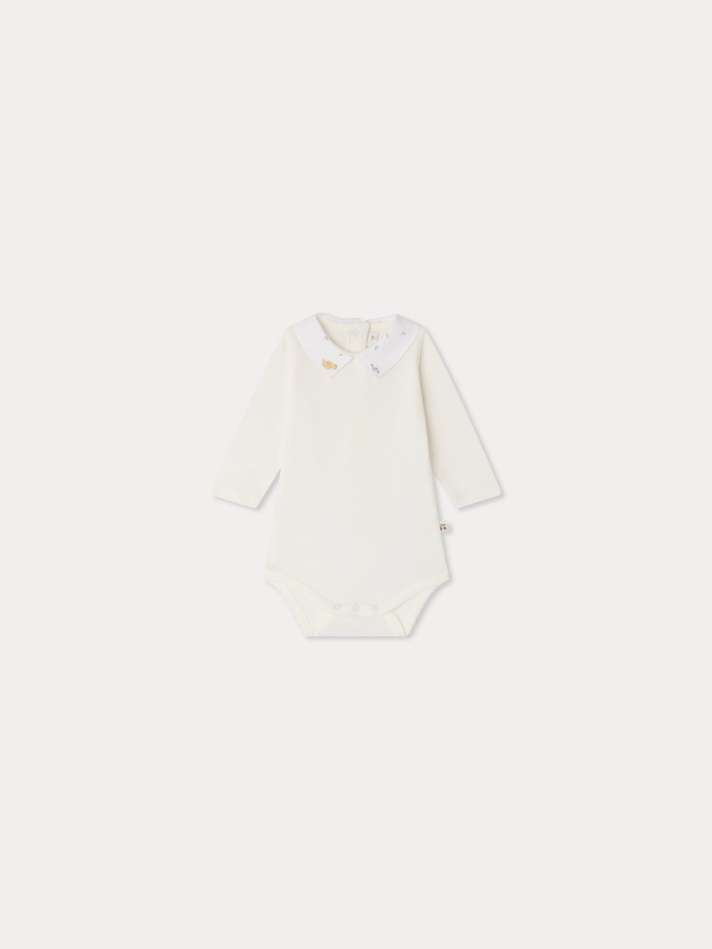 Septembre hand-embroidered trumpet bodysuit in organic cotton