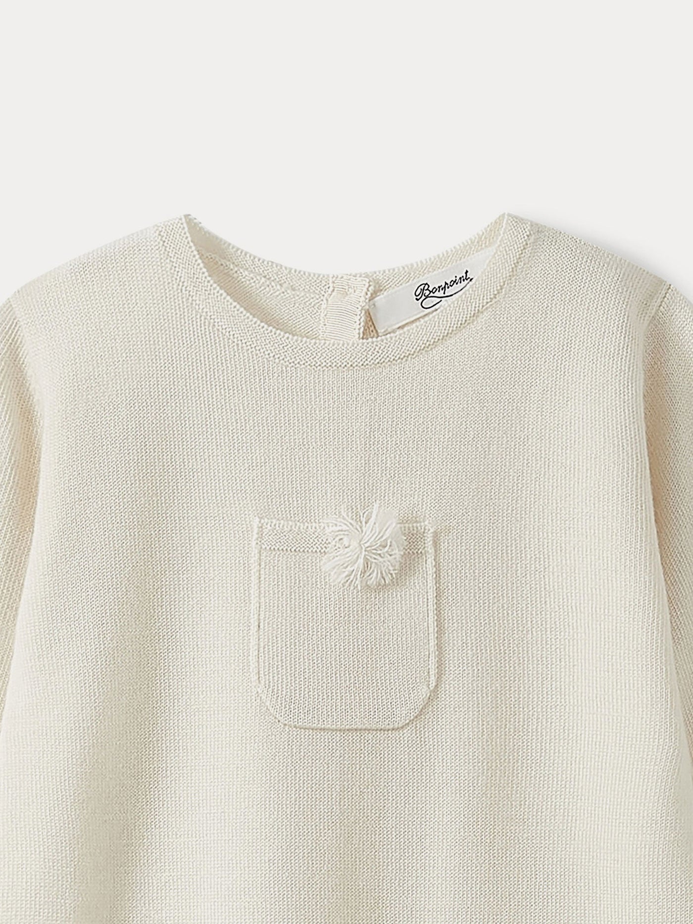 Baby cashmere sleepsuit in milk-white