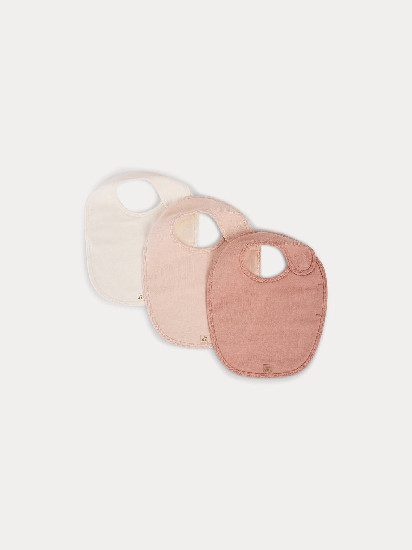 Set of 3 organic cotton bibs in pink