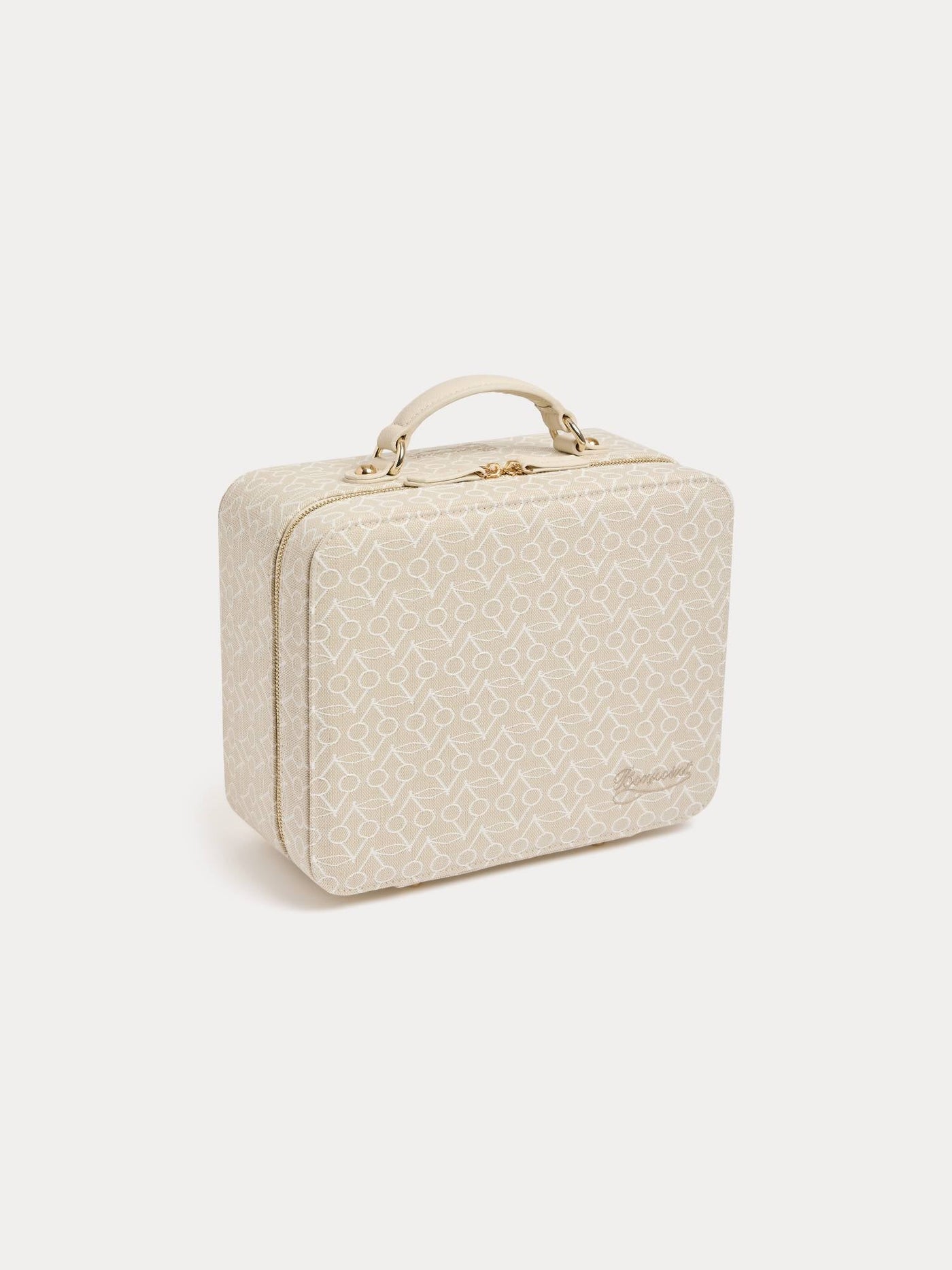 Medium Dalva suitcase with woven cherry motif in cotton