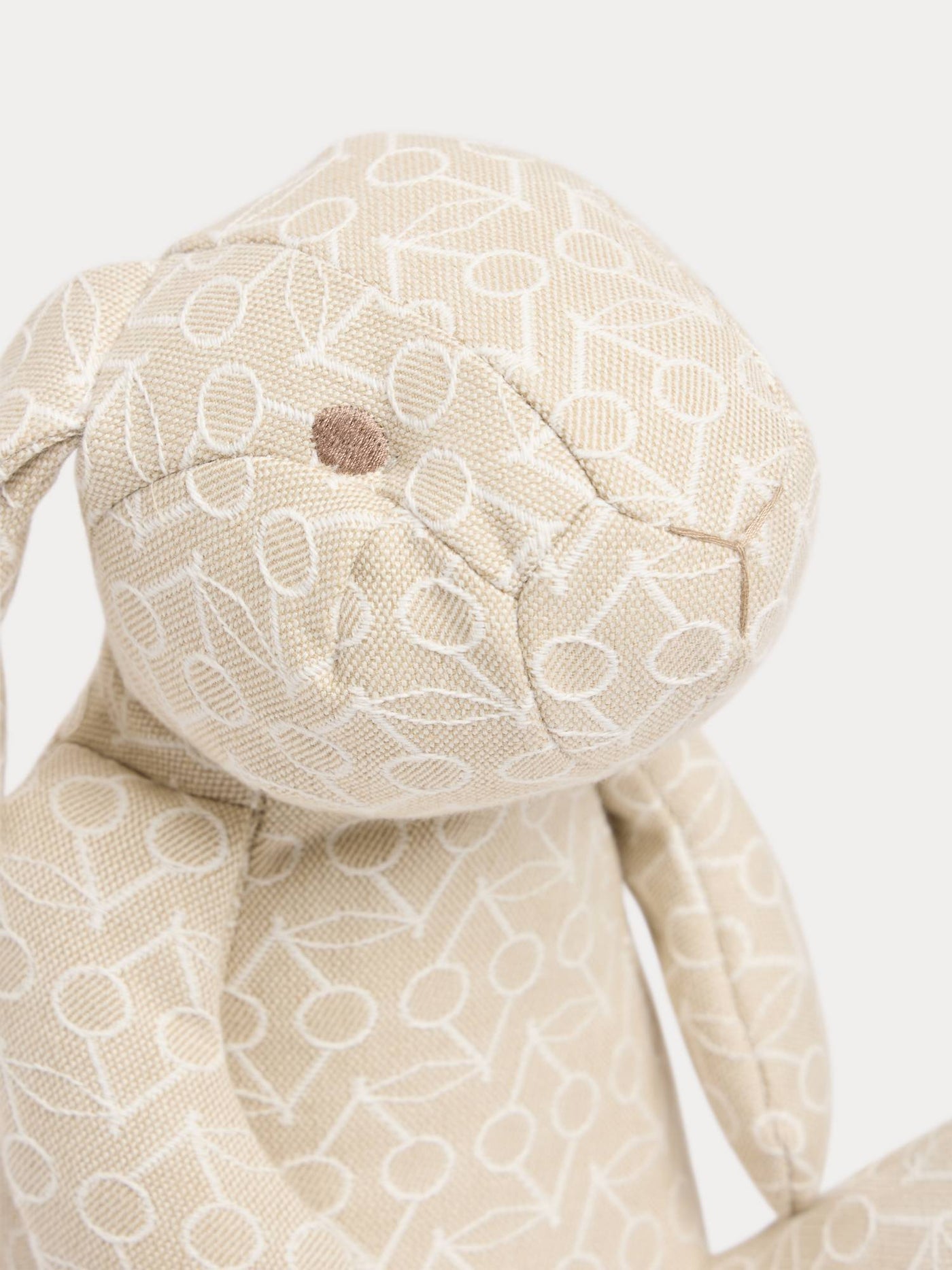Medium signature rabbit with woven cherry motif 20 cm in cotton