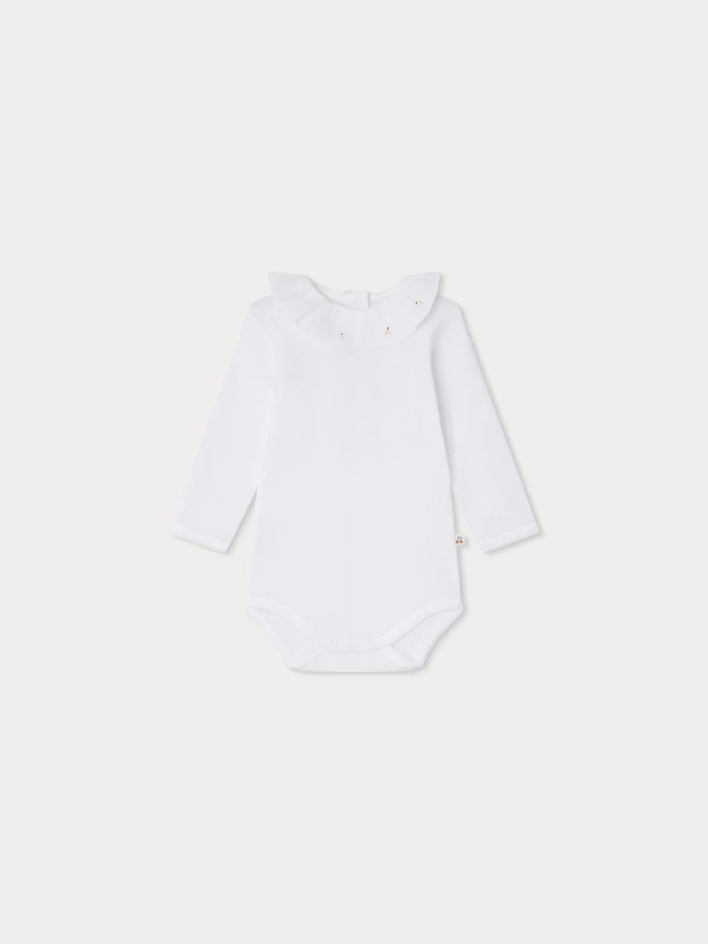 April hand-embroidered bodysuit in organic cotton