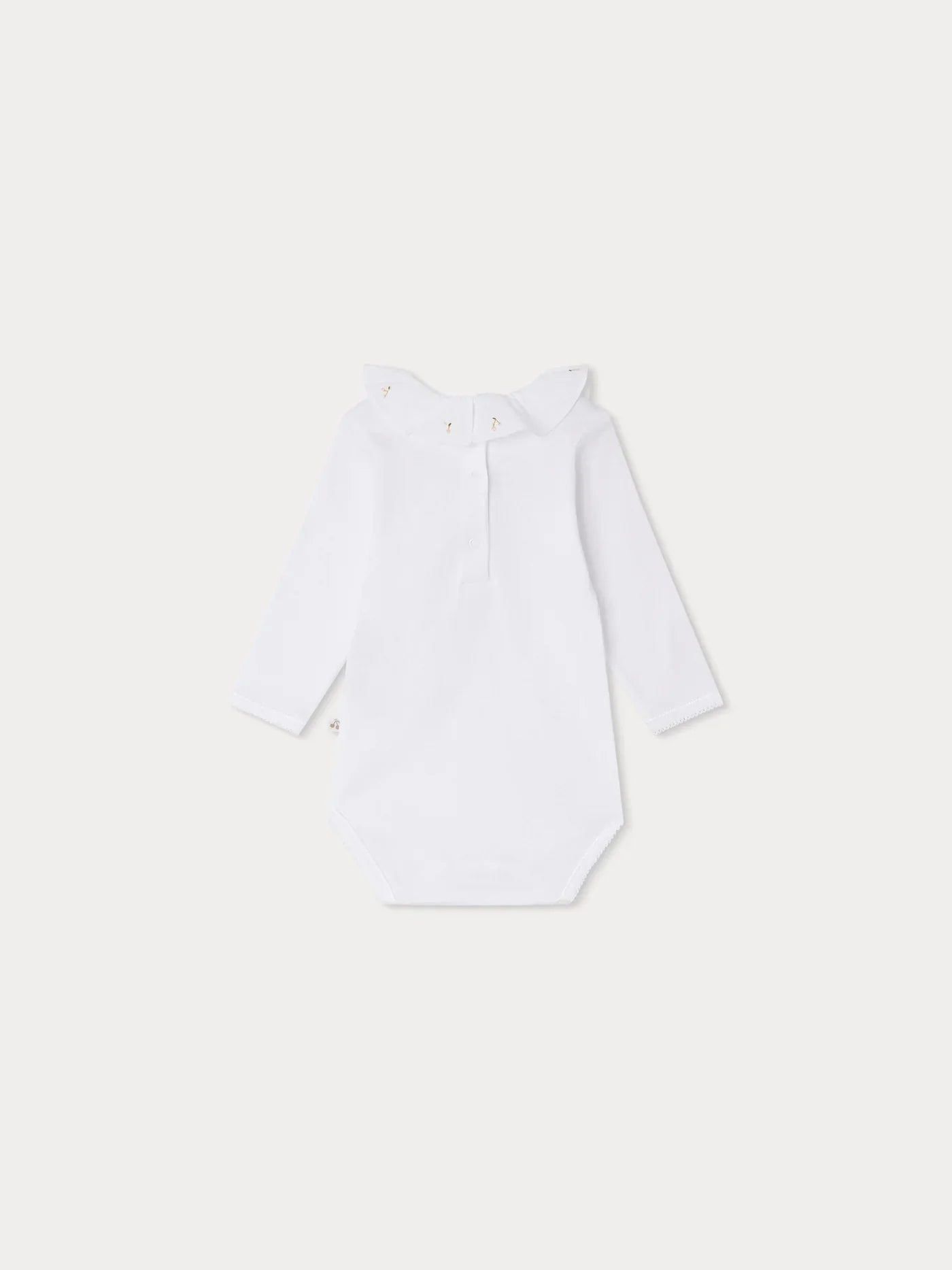 April hand-embroidered bodysuit in organic cotton
