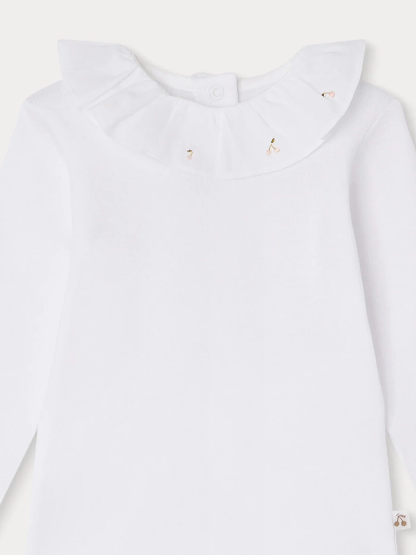 April hand-embroidered bodysuit in organic cotton