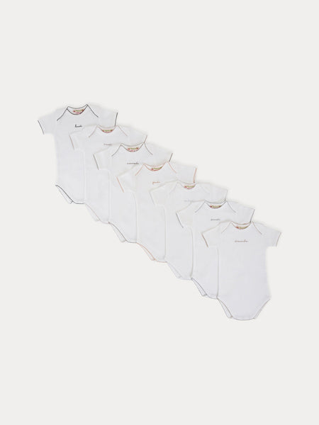 Baby Day-of-the-Week Onesies white • ボンポワン公式オンライン