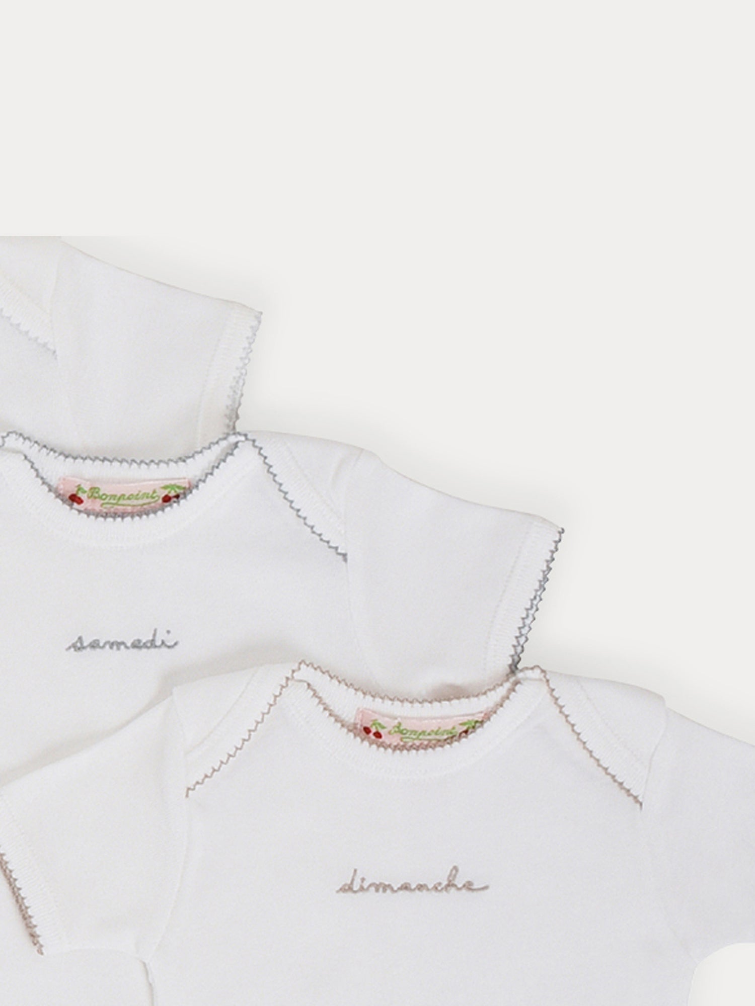 Baby Day-of-the-Week Onesies white • ボンポワン公式オンライン