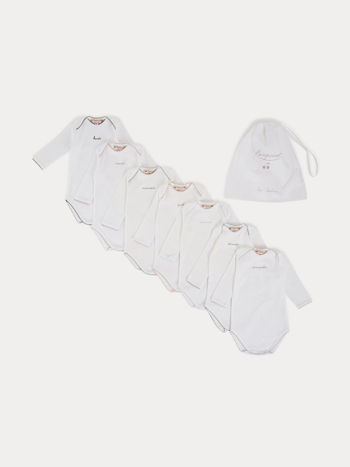 Days of the Week Lots of bodysuits in White