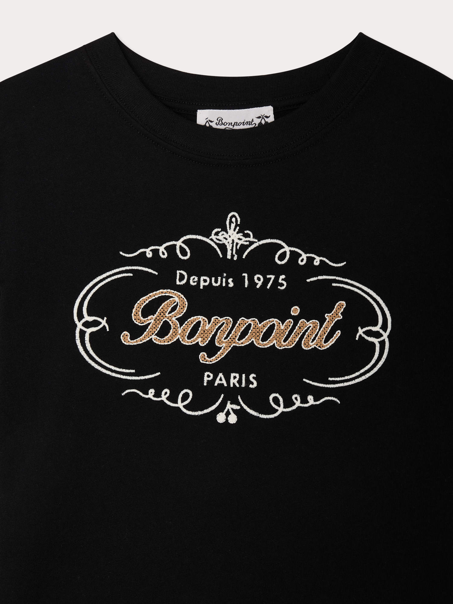 新品 未使用 タグ付き Bonpoint ボンポワン ロゴ Tシャツ 4A Thibald T-shirt with Heritage logo embroidered in organic cotton