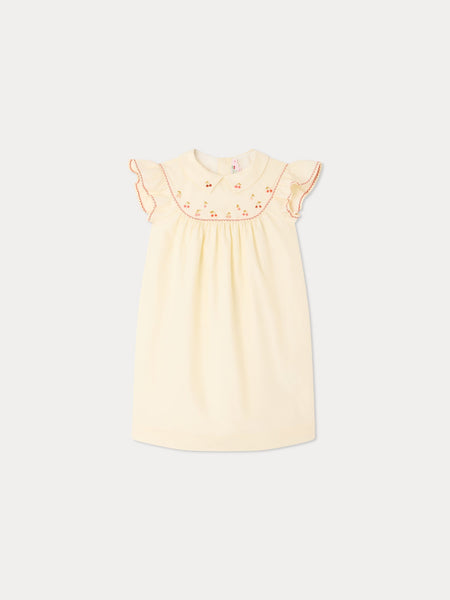 チェリー手刺繍 ラッフルスリーブドレス • ボンポワン公式オンライン