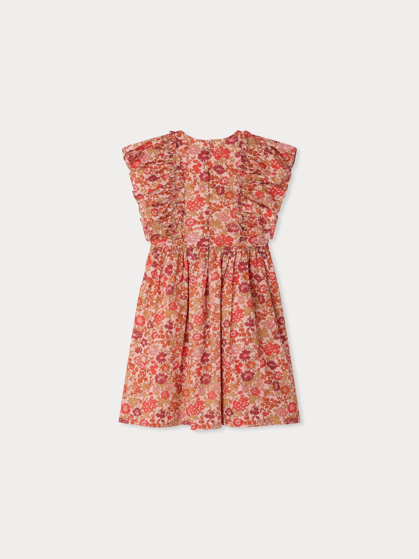 Lizzy dress with ruffles in Liberty fabric and organic cotton