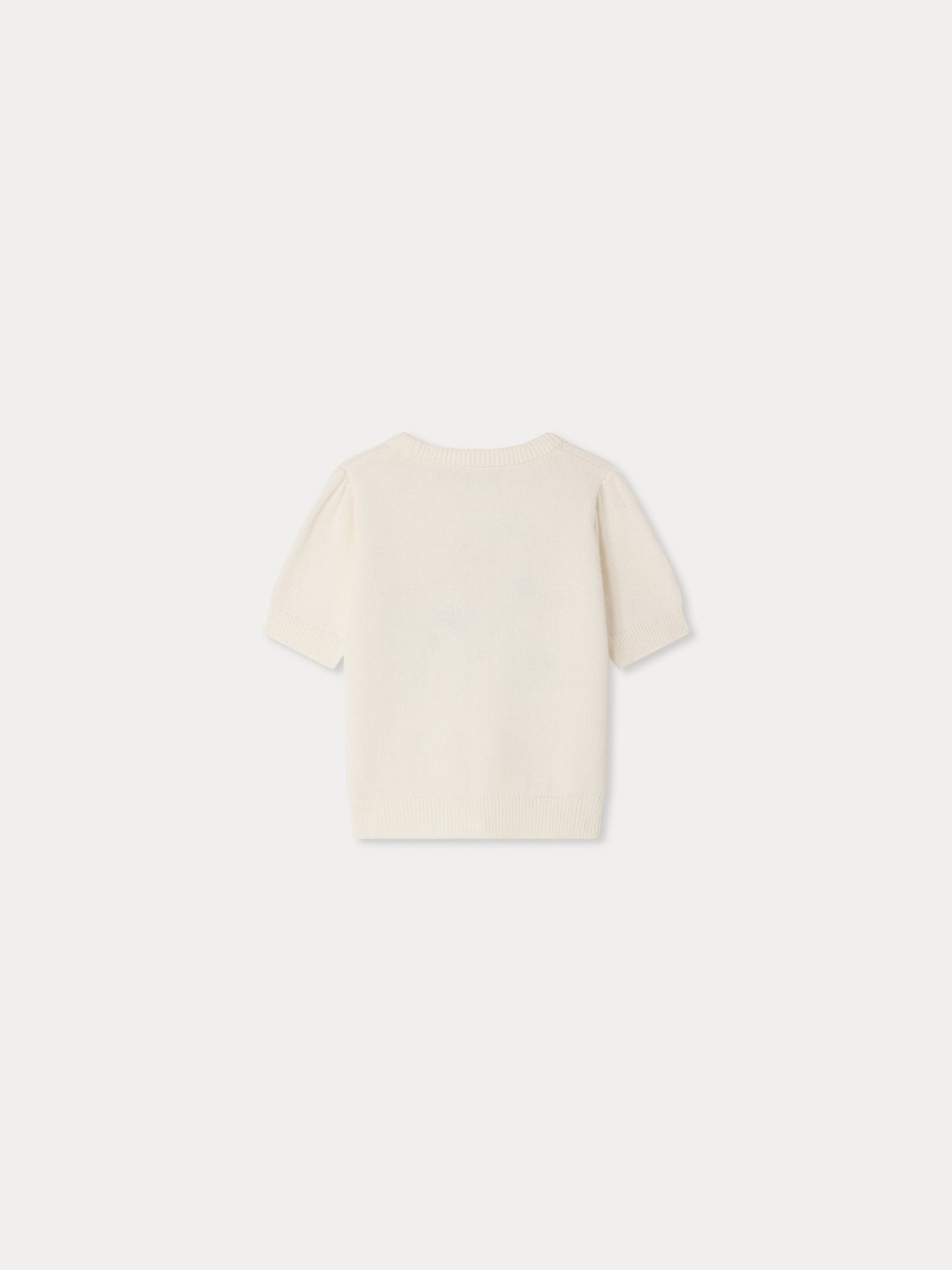 Elvira jacquard sweater with hand-embroidered flowers in organic cotton and cashmere