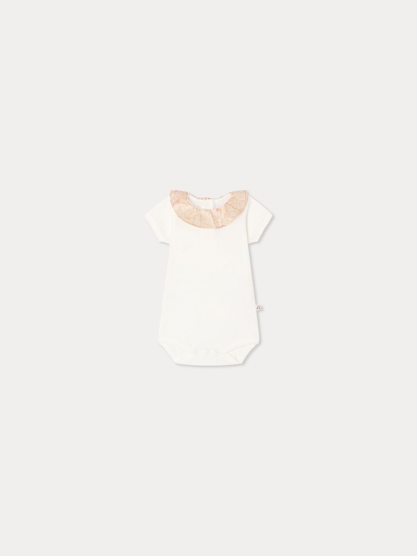 June bodysuit with Liberty fabric collar in organic cotton