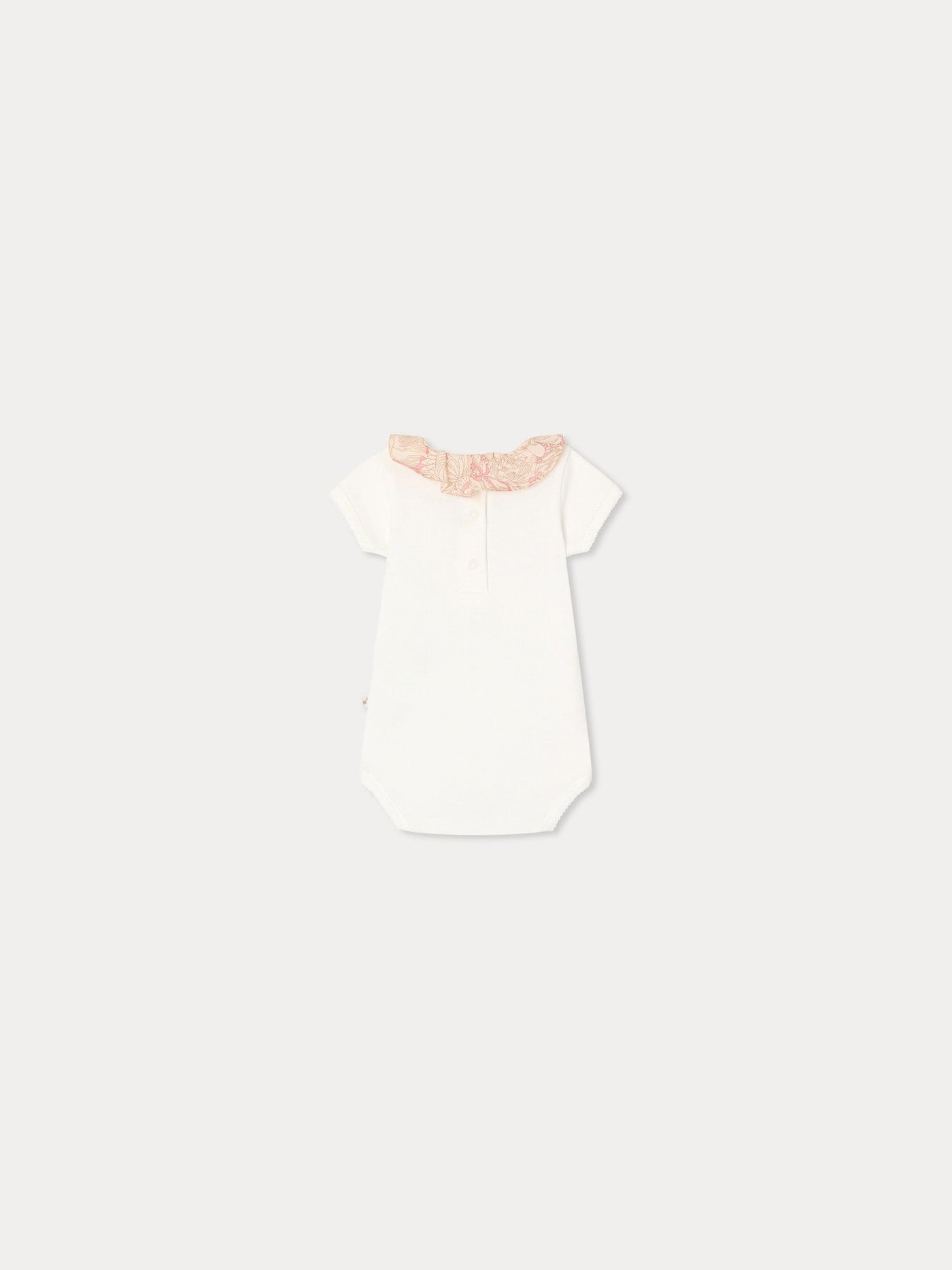 June bodysuit with Liberty fabric collar in organic cotton