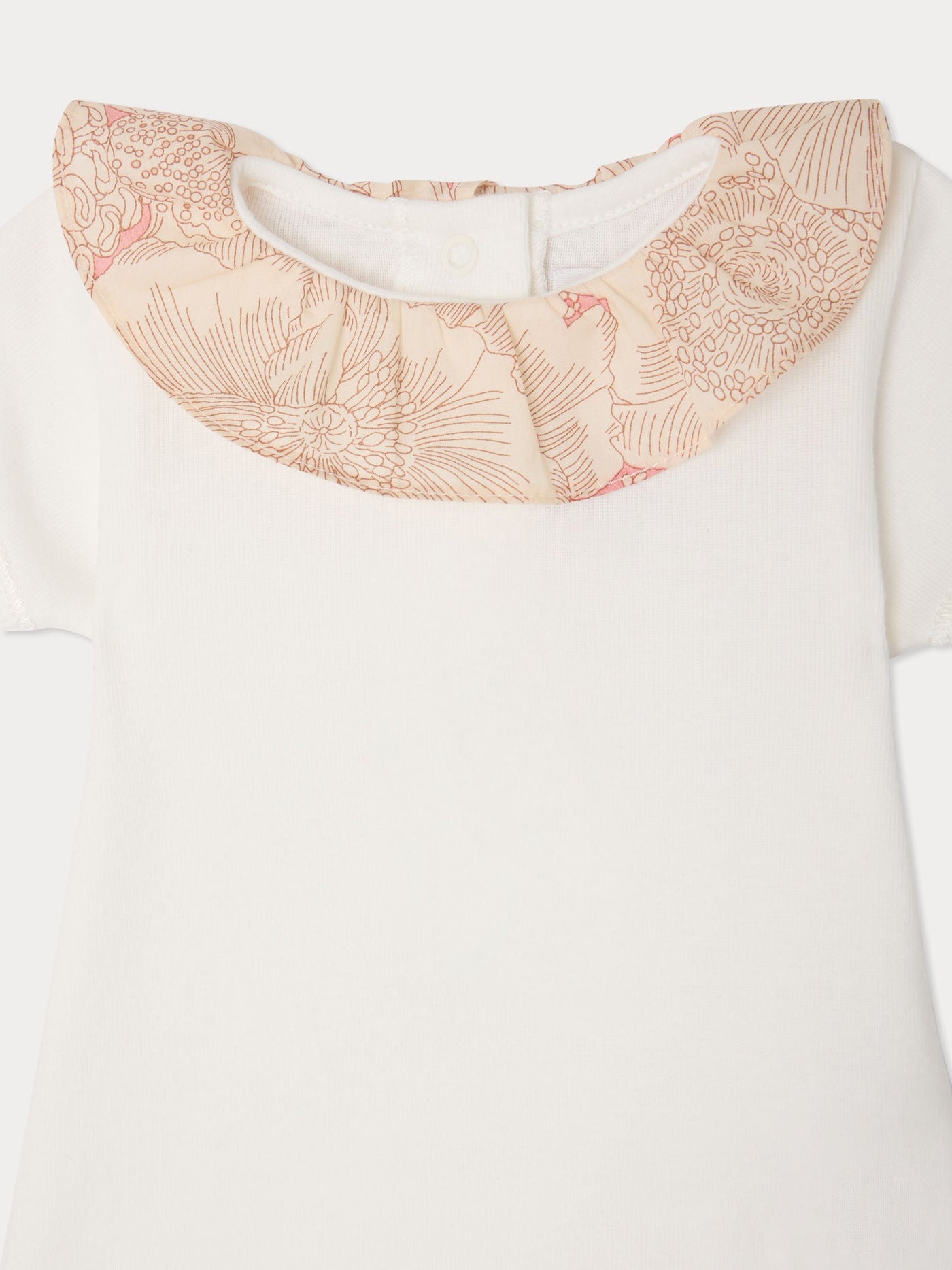 June bodysuit with Liberty fabric collar in organic cotton