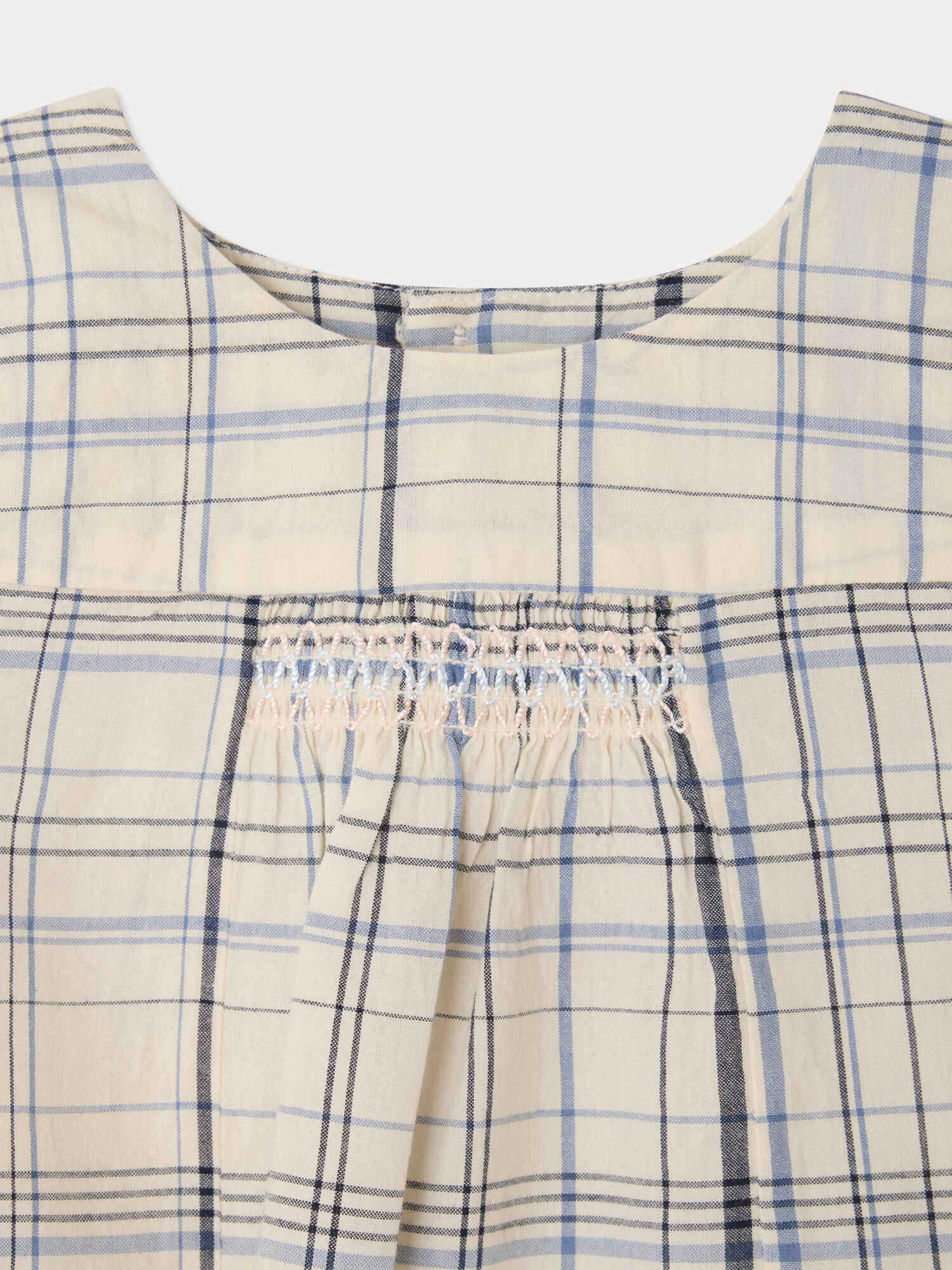 Nizon smocked checked blouse • ボンポワン公式オンラインストア