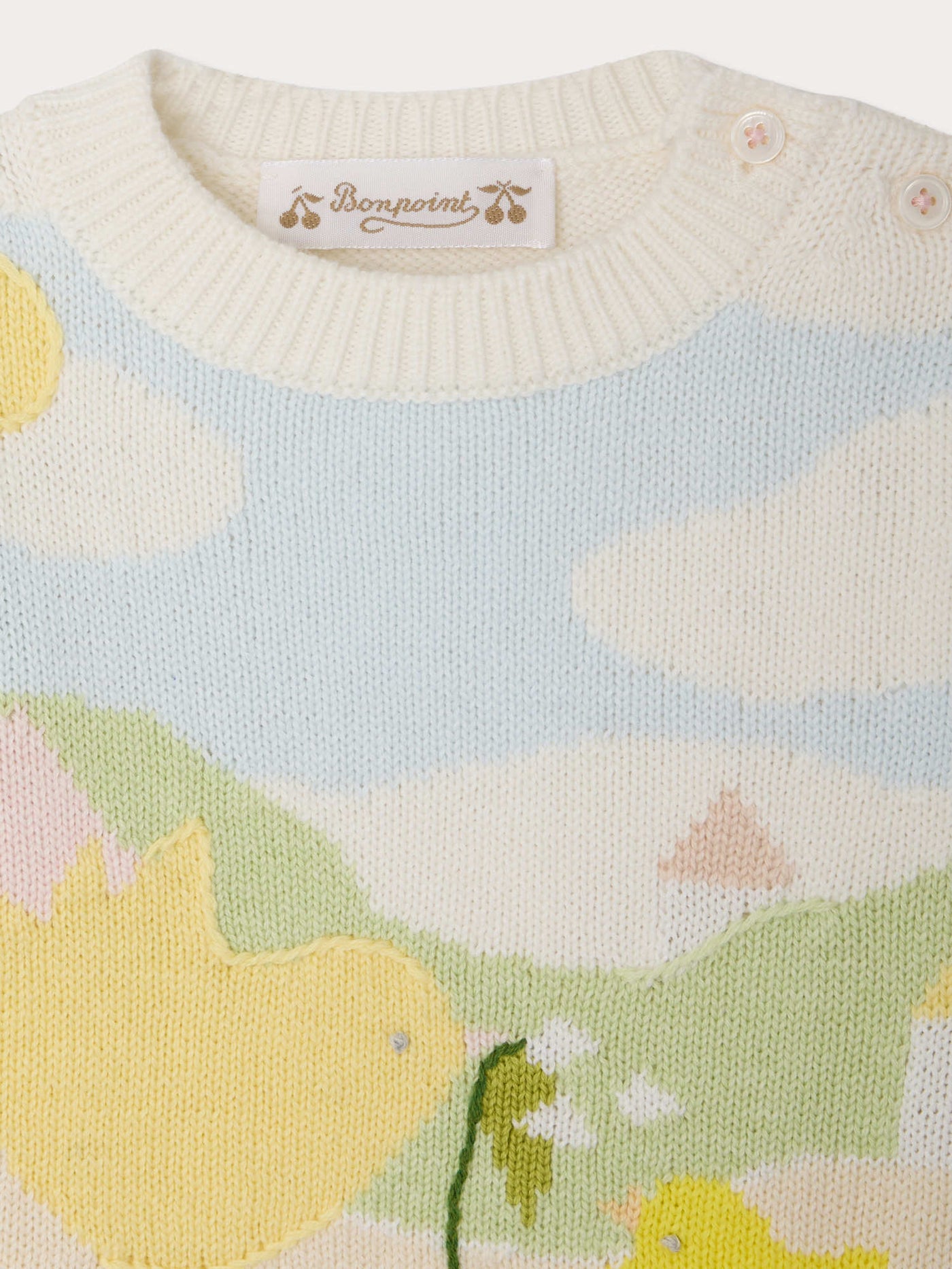 ひよこ刺繍 カシミヤ混ニット