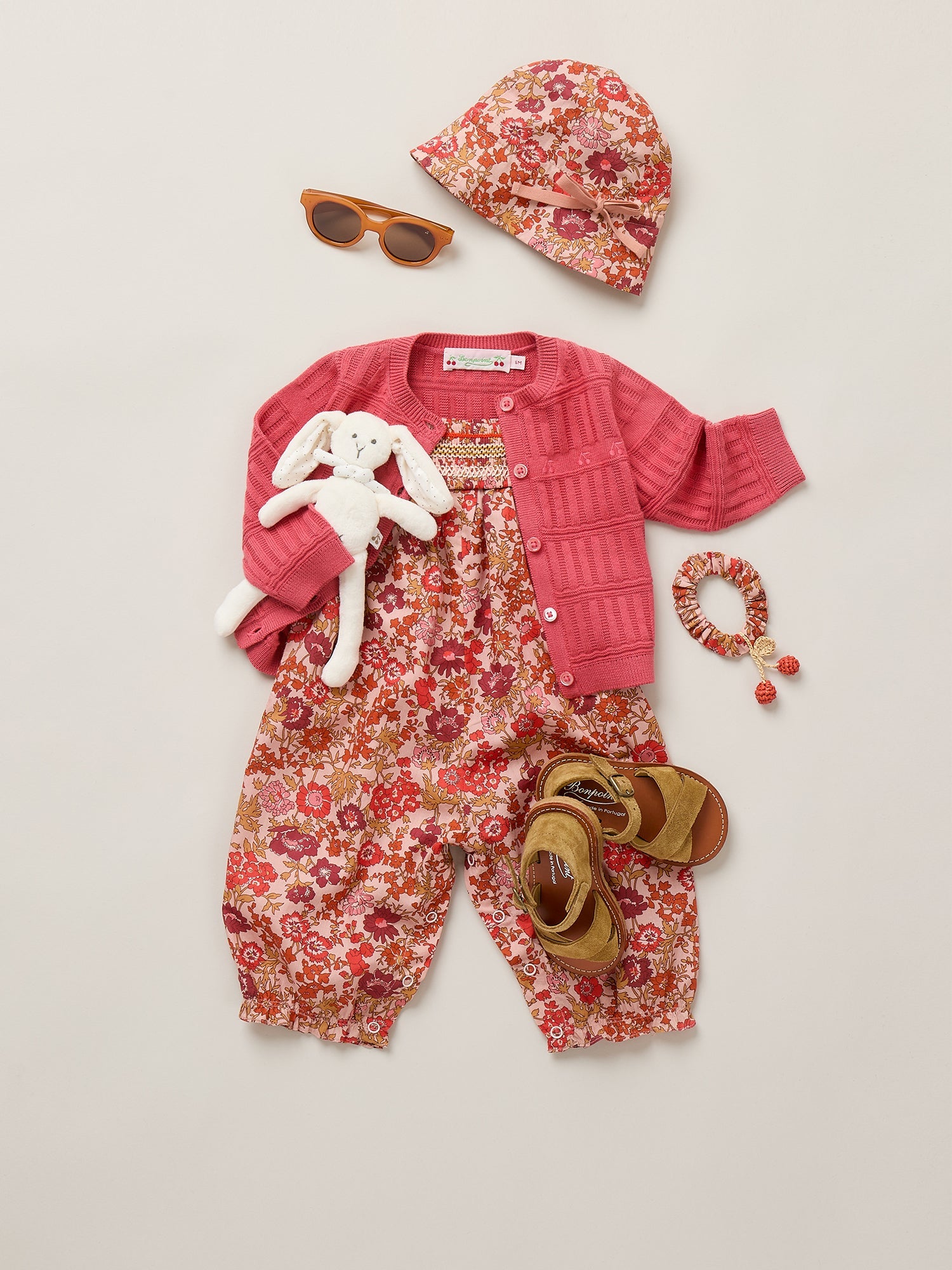 タグ付き新品　ボンポワン　オーバーオール　18M Lilisy dungarees in Liberty fabric and organic cotton • ボンポワン