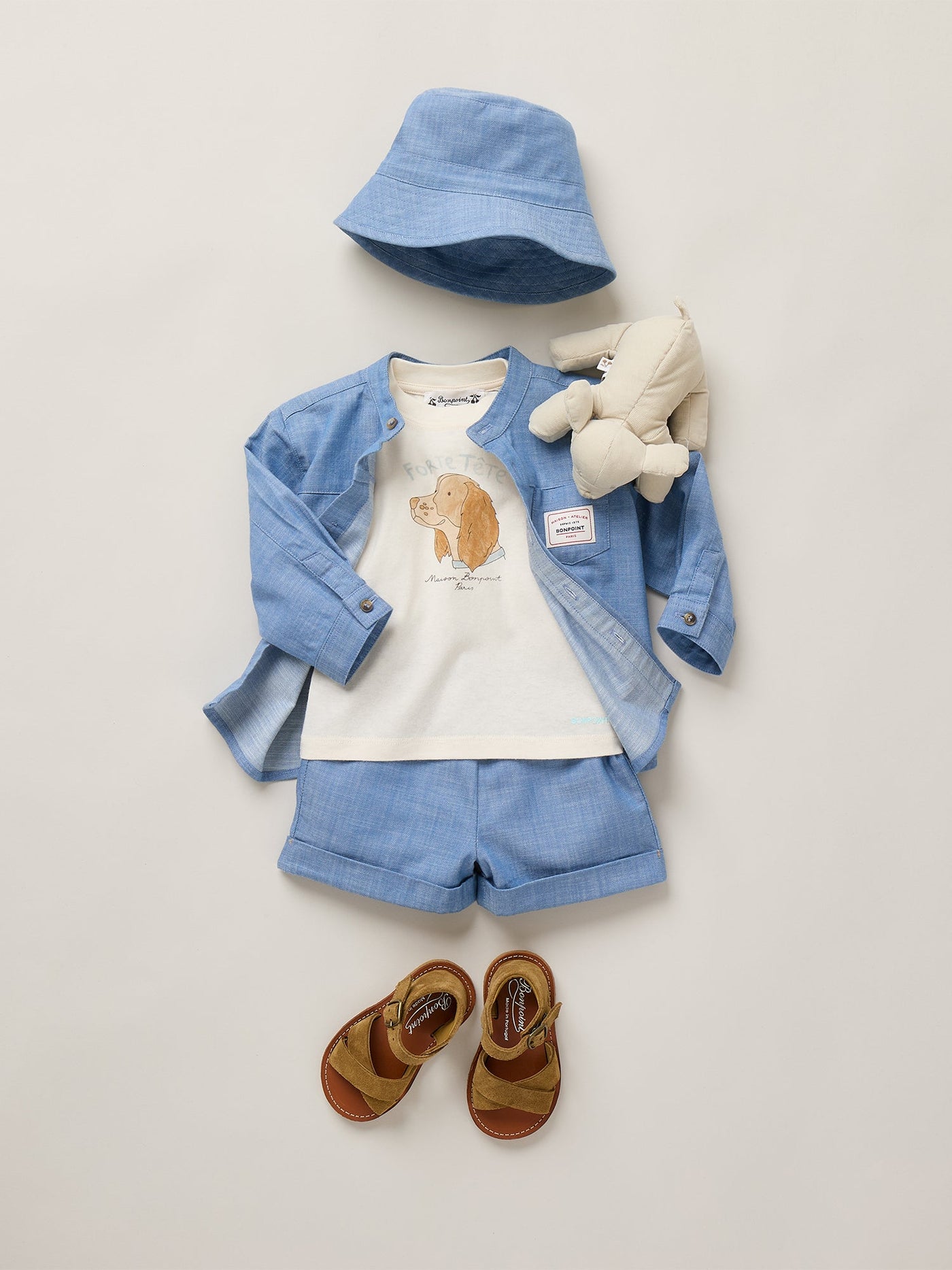 Ecady blue shorts in organic cotton