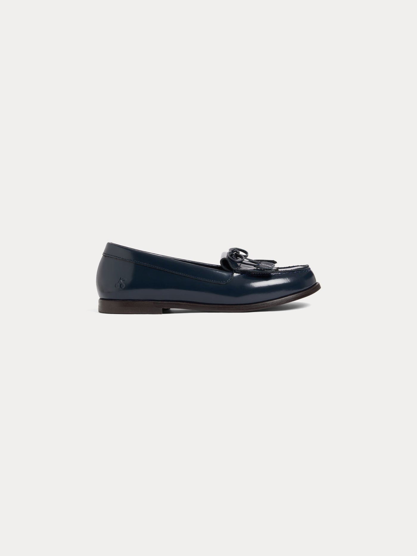 Jazz leather loafers with fringe and cherry bow