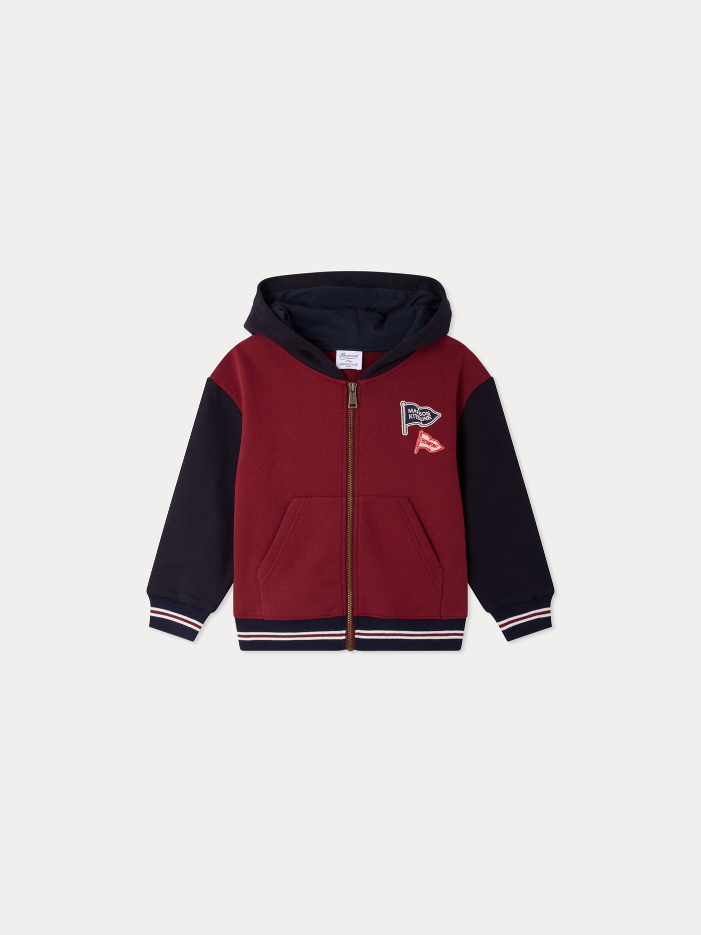 Bonpoint x Maison Kitsuné オーガニックコットン コラボジップパーカー