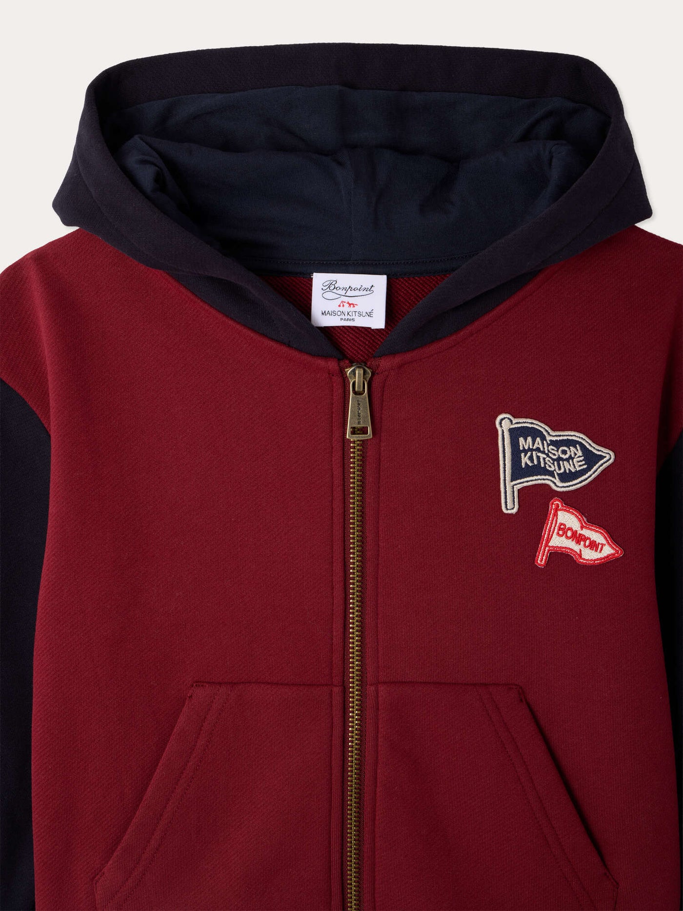 Bonpoint x Maison Kitsuné オーガニックコットン コラボジップパーカー