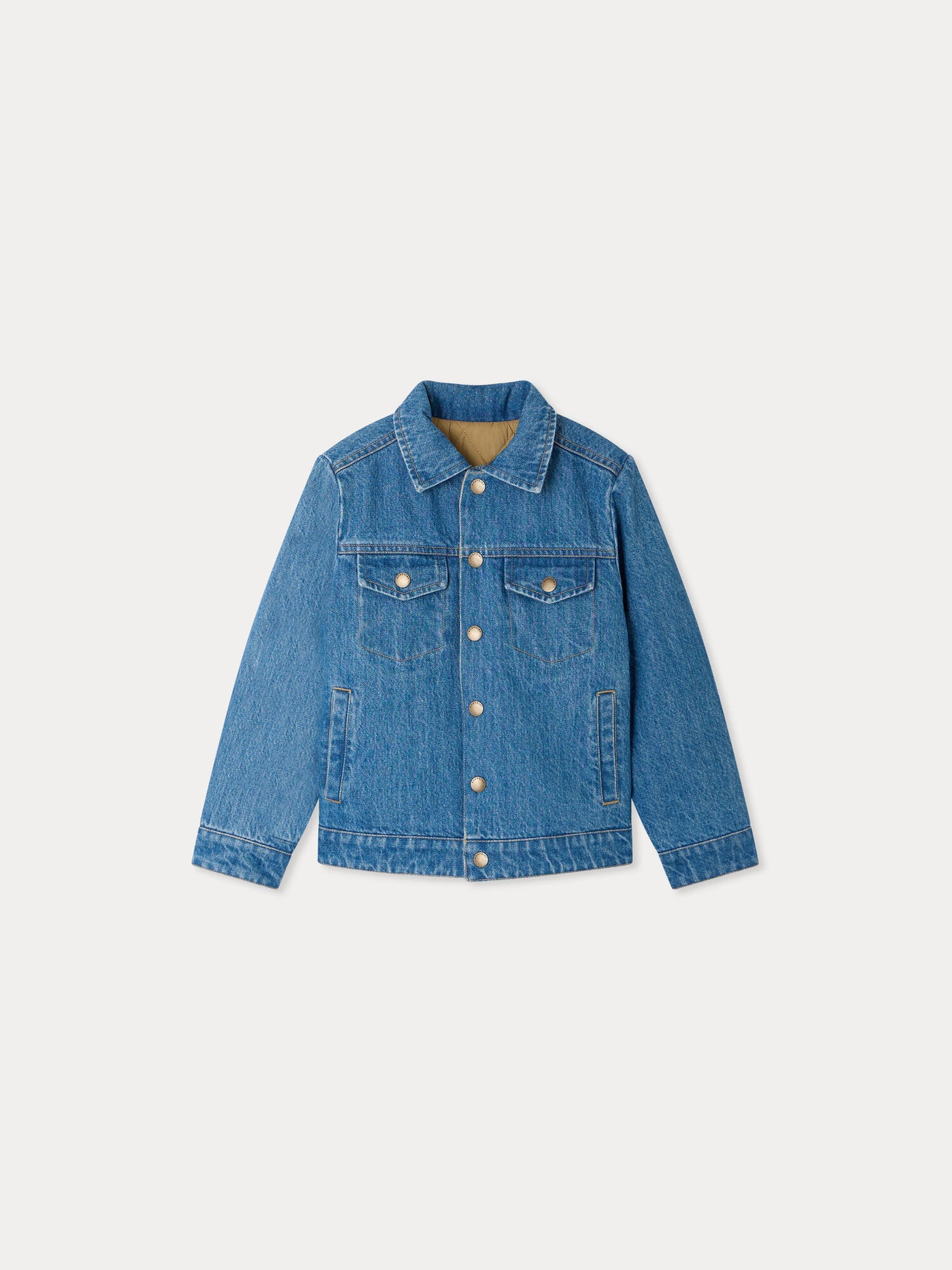 Marvin reversible jacket with embroidery on the back in organic cotton