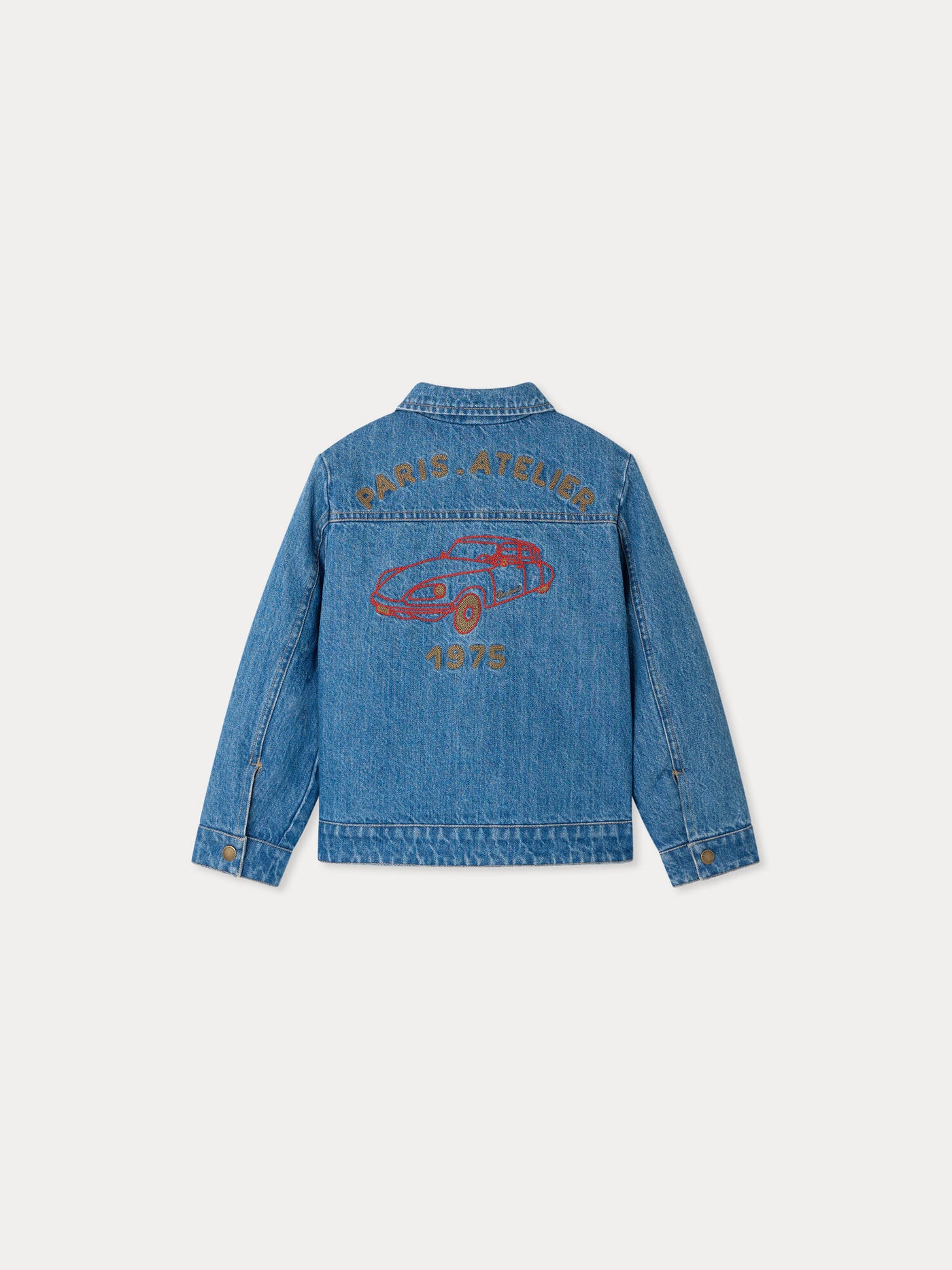 Marvin reversible jacket with embroidery on the back in organic cotton