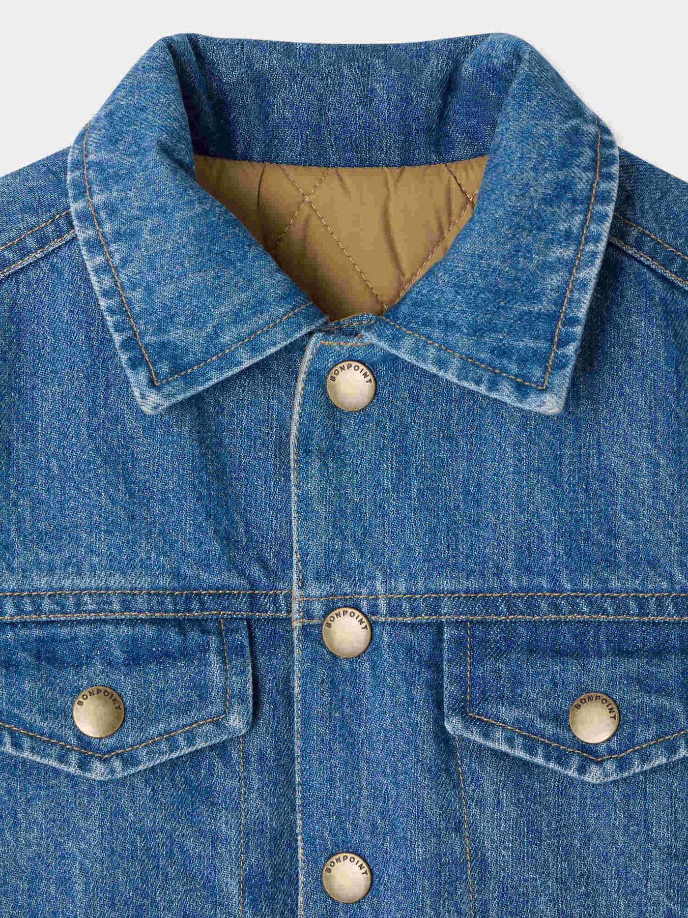Marvin reversible jacket with embroidery on the back in organic cotton