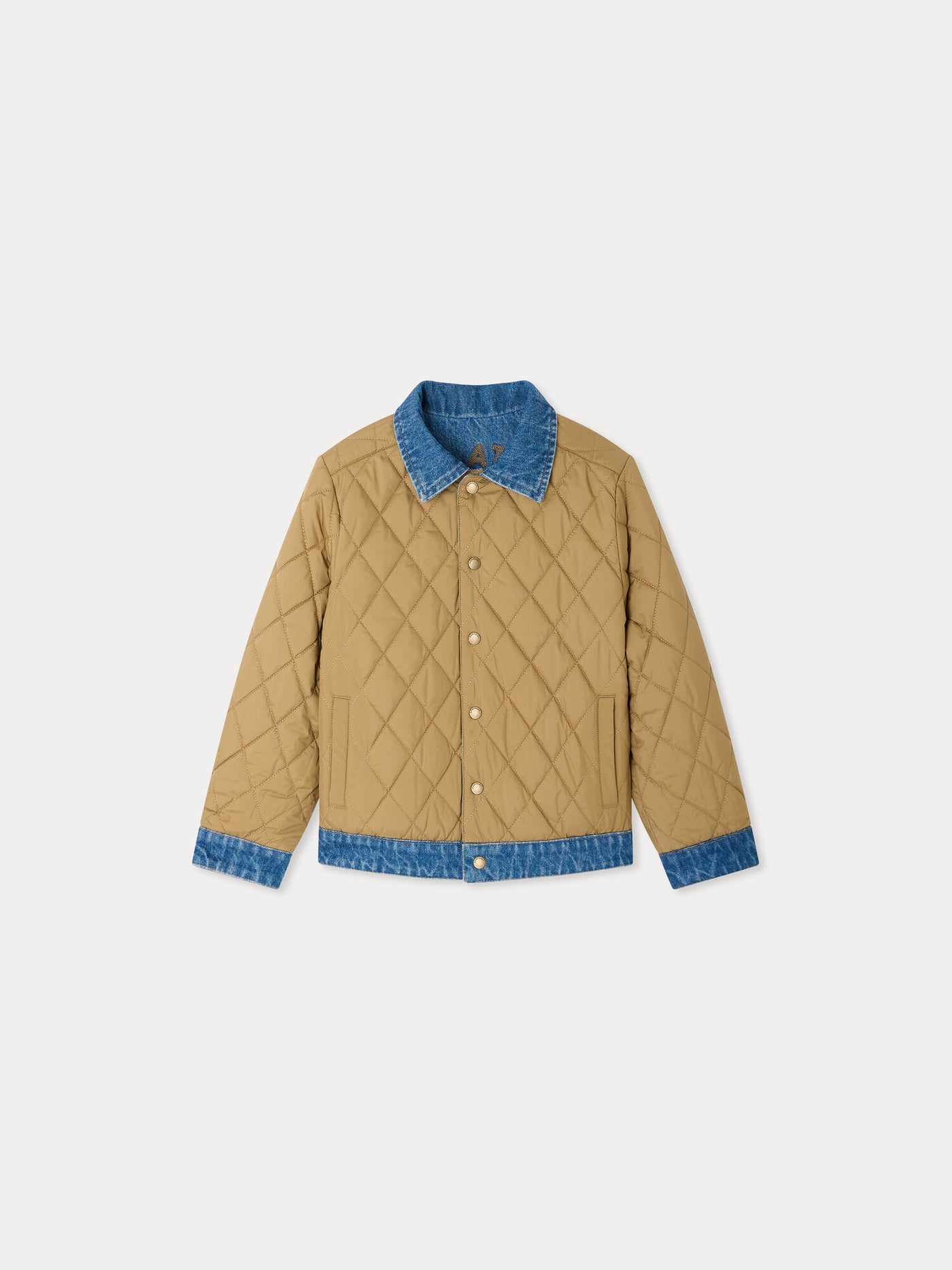 Marvin reversible jacket with embroidery on the back in organic cotton