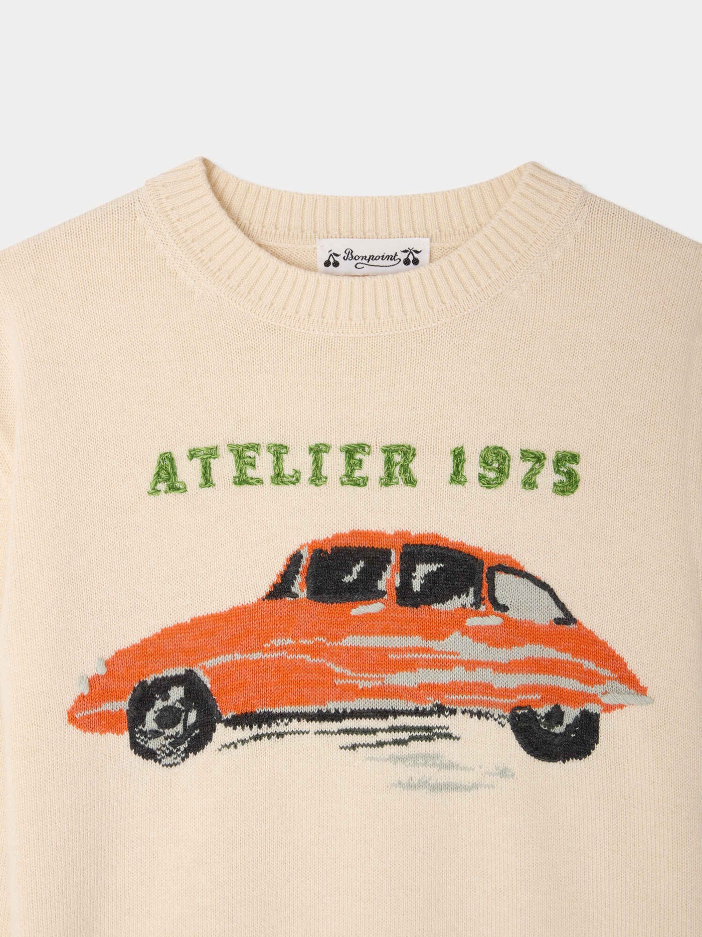 Martinez jumper with hand-embroidered car motif