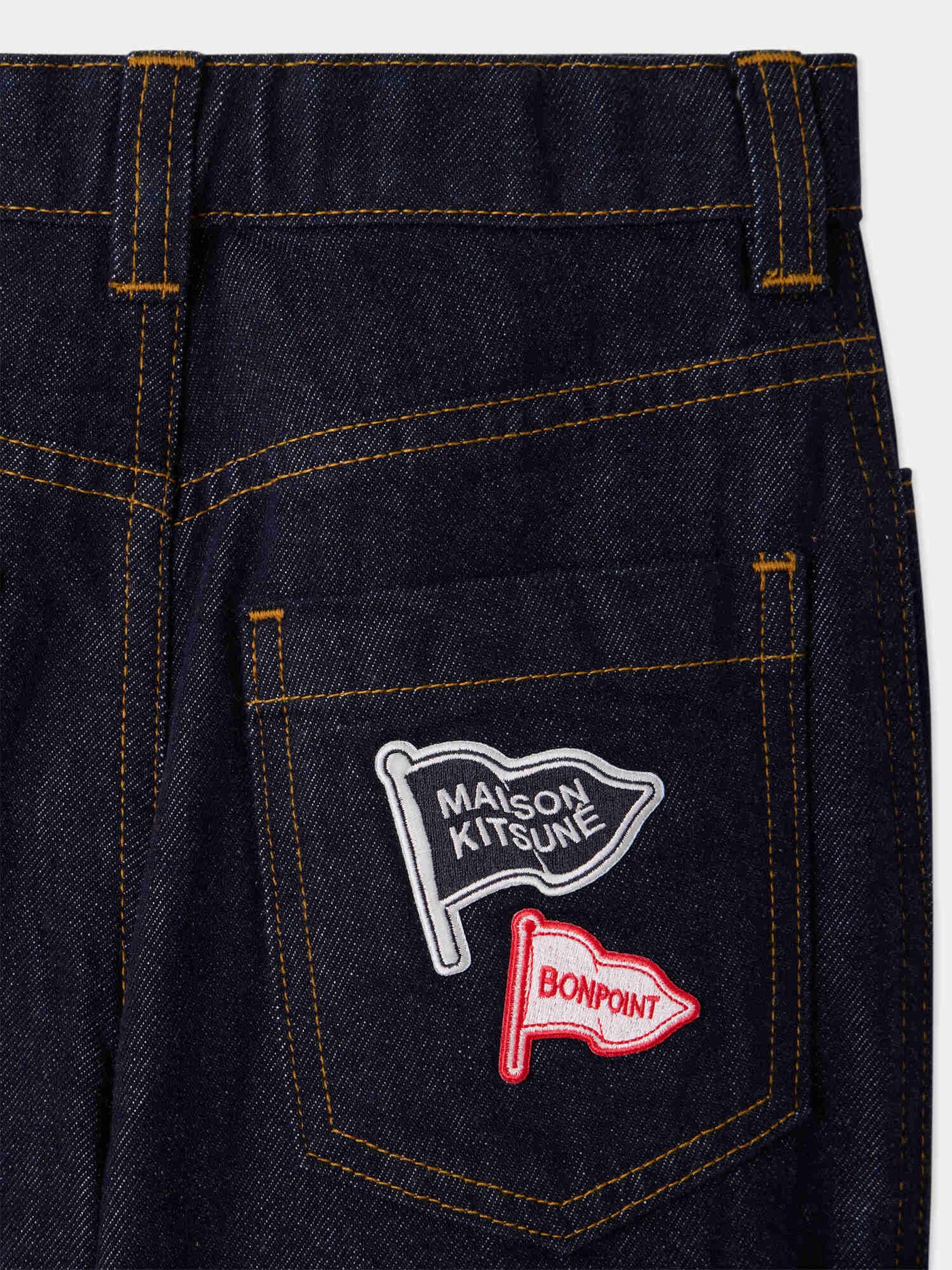 Bonpoint x Maison Kitsuné オーガニックコットンデニム バギーパンツ