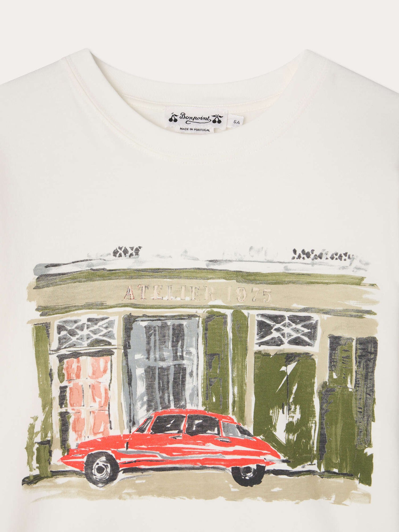 Eidan t-shirt with workshop and car print in organic cotton