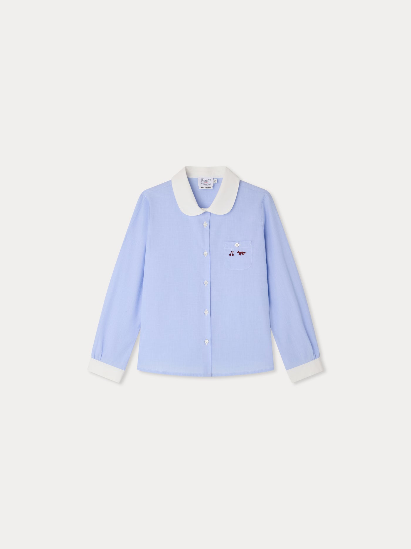 Bonpoint x Maison Kitsuné Marlene embroidered blouse in organic cotton