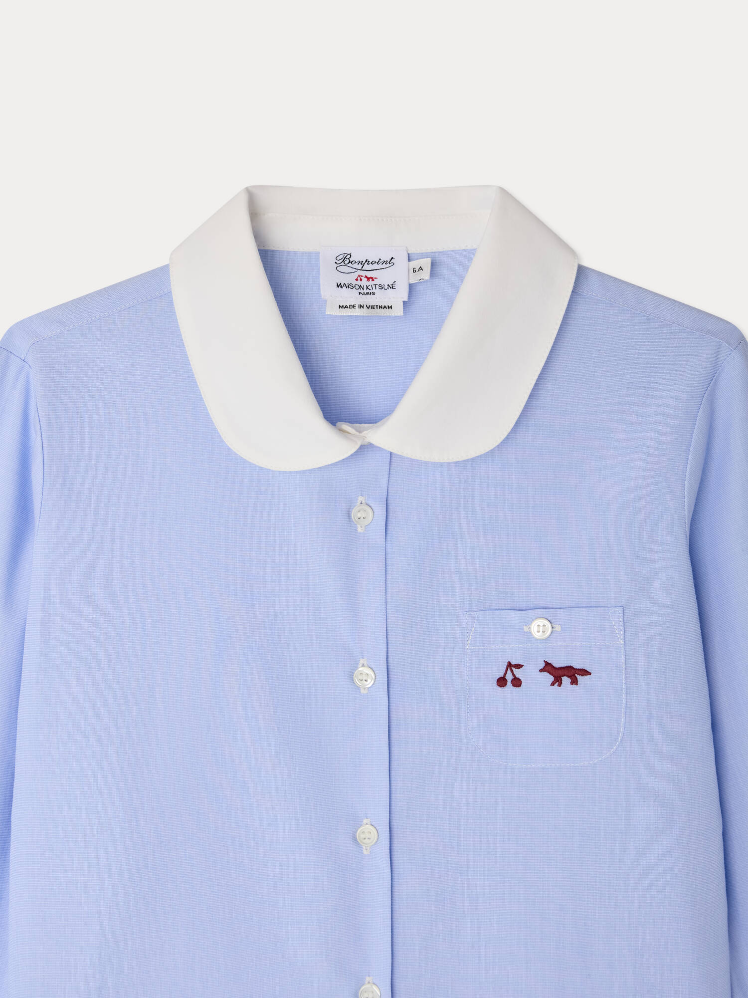 Bonpoint x Maison Kitsuné 刺繍ピーターパンカラーブラウス