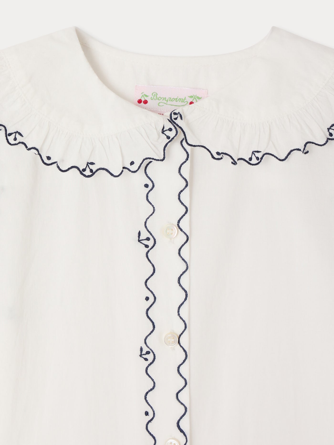 刺繍 ピーターパンカラーブラウス