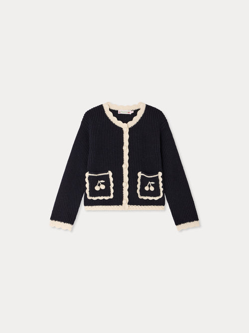 Marlys hand-crocheted navy cardigan