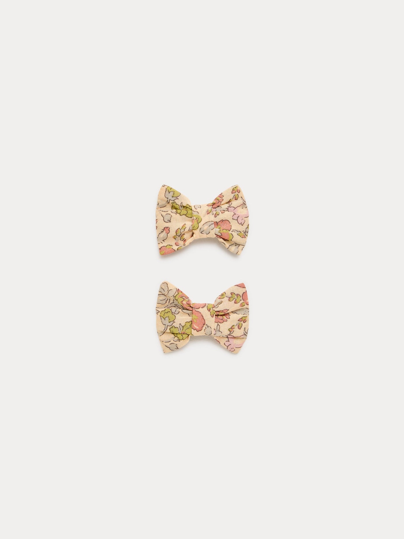 Miniclic hair clips in yellow Liberty fabric in organic cotton